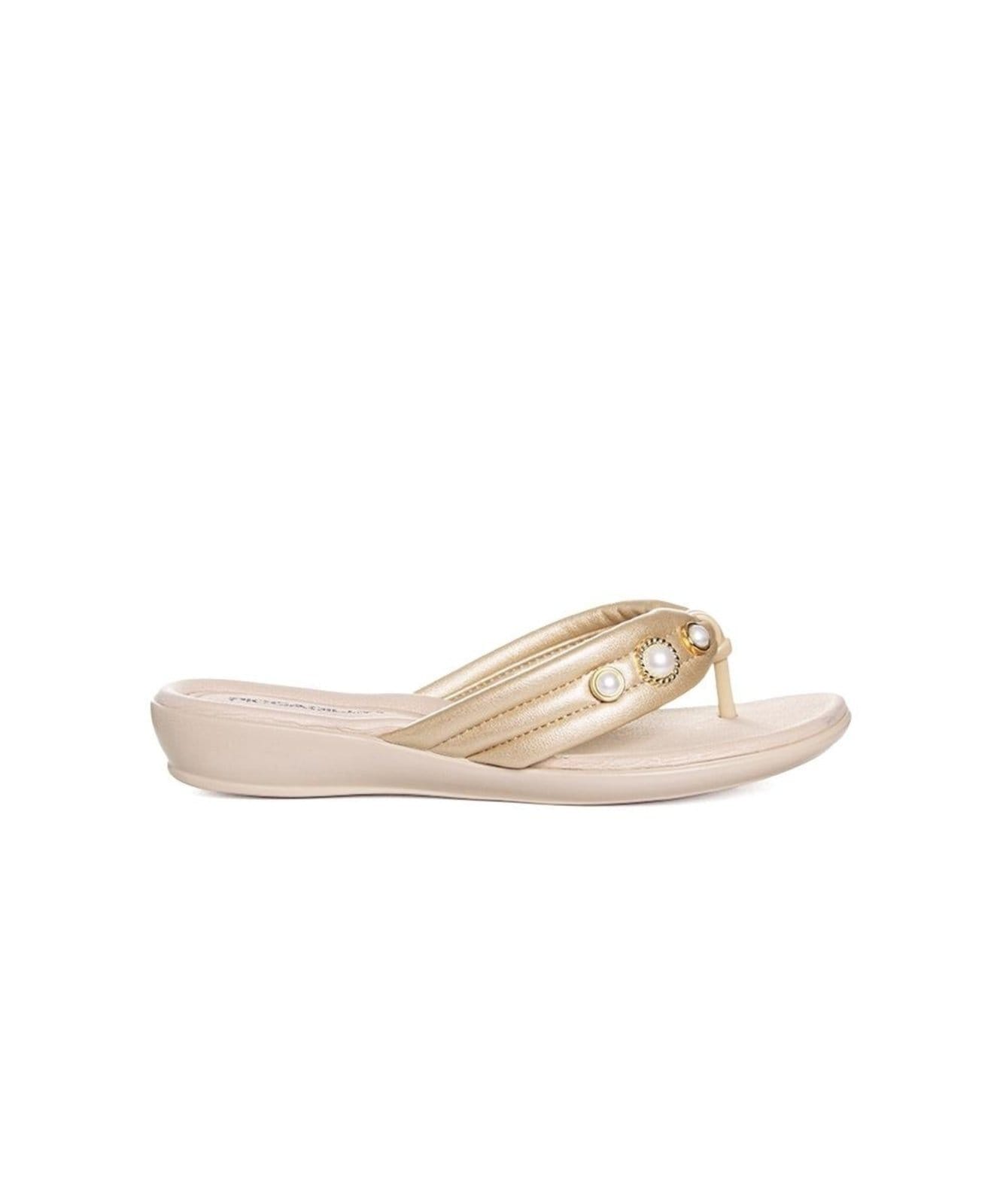 Tamanco Flat Piccadilly Camila Wide Fit Ouro