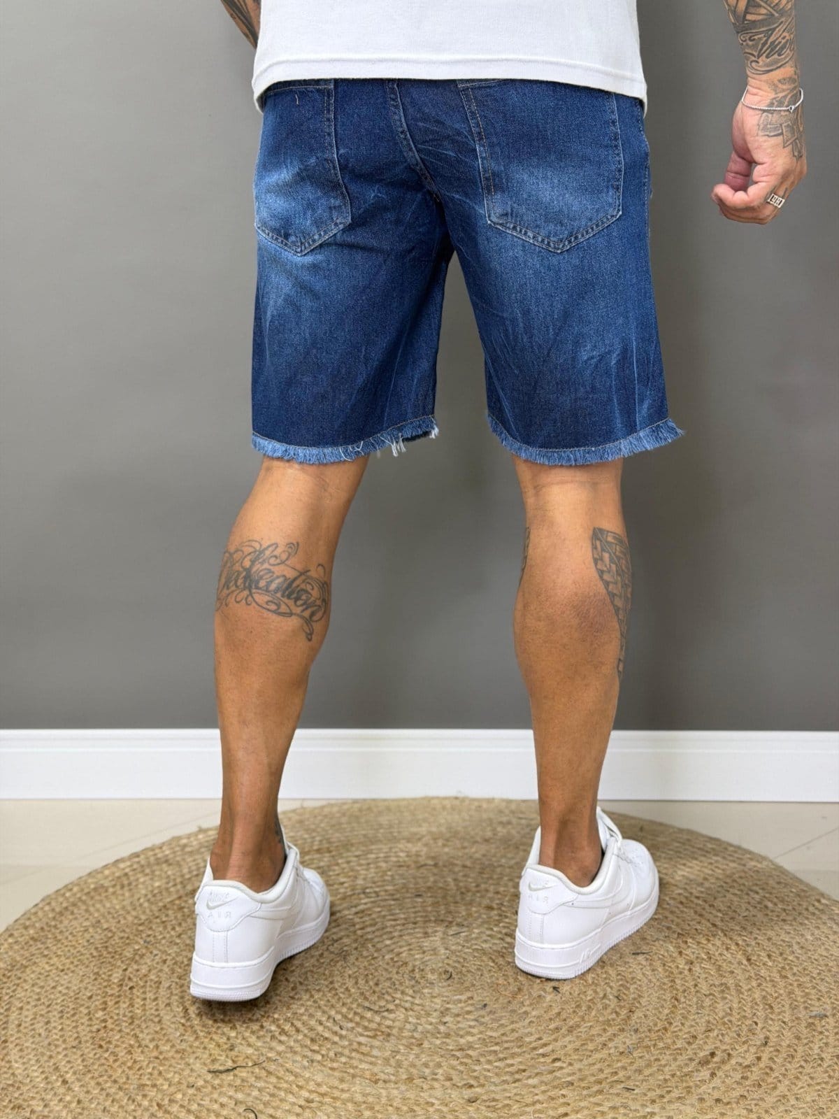 Vista 2 Bermuda Jeans Jogador Masculina Avec Básica Casual Avec azul/jeans azul