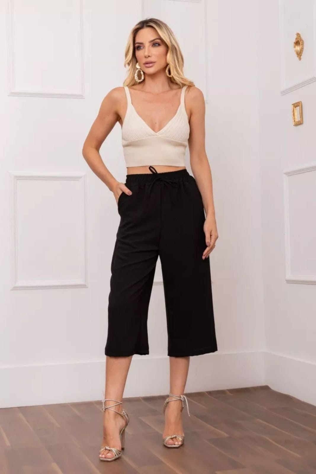 Calça Feminina Pantacourt Zipituka Duna com Bolsos