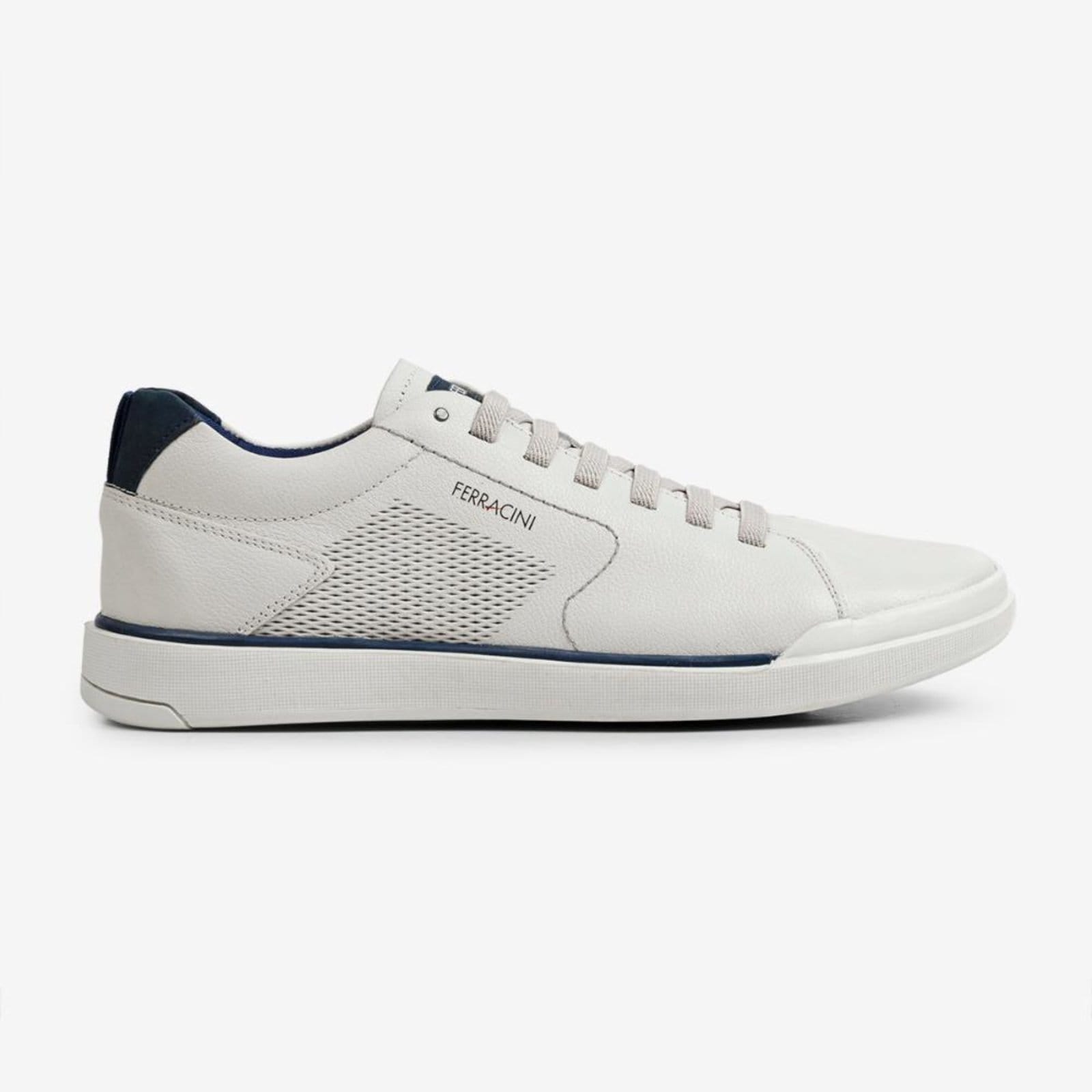 Vista principal Sapatênis Masculino Couro Ferracini Calce Prático Elástico Esportivo Original Star 1055C FERRACINI branco azul