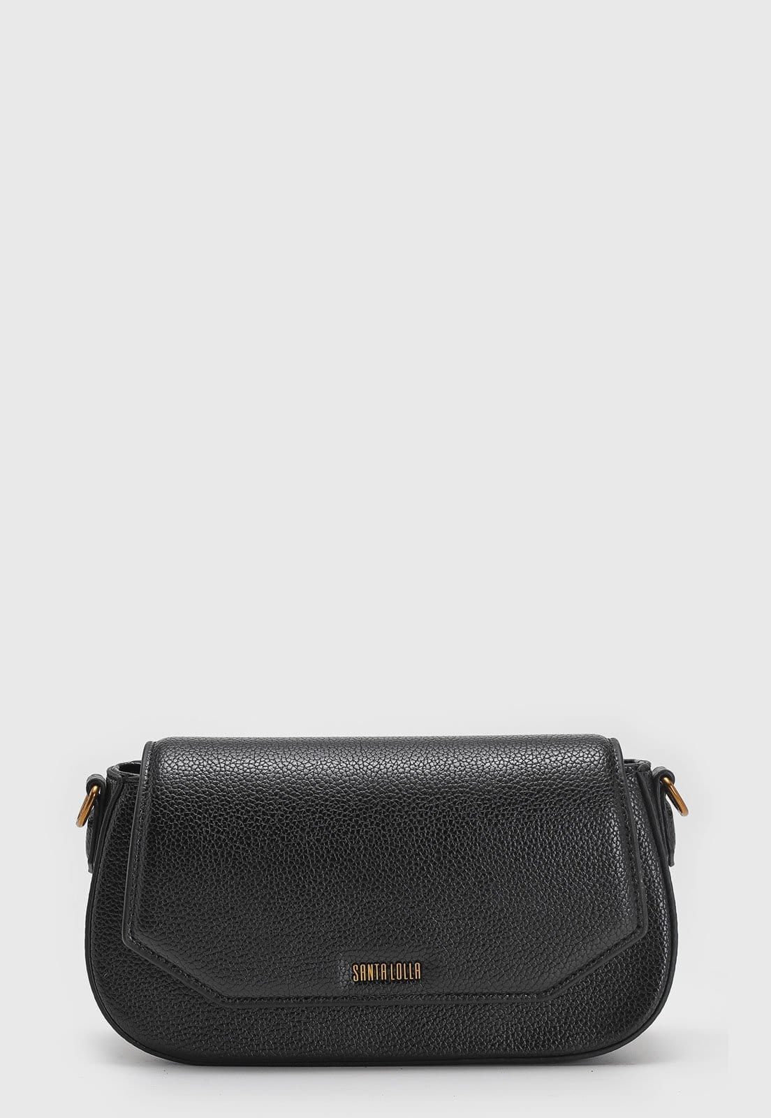 Vista principal Bolsa Feminina Santa Lolla Texturizada Preta Santa Lolla preto
