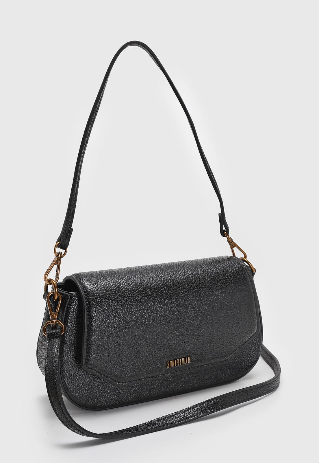 Vista 2 Bolsa Feminina Santa Lolla Texturizada Preta Santa Lolla preto