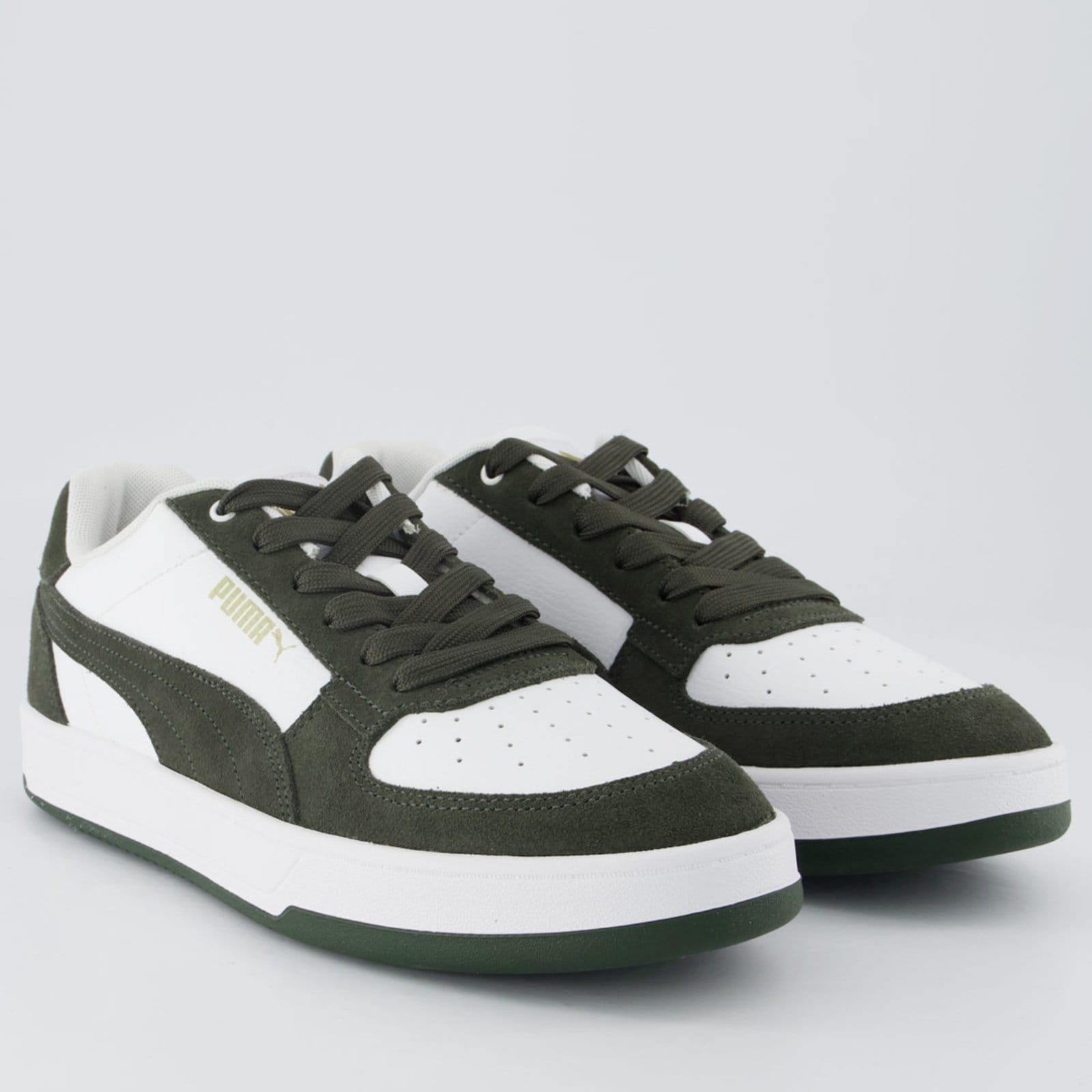 Vista 2 Tênis Puma Caven 2.0 Mono Bdp Branco e Verde Puma branco verde