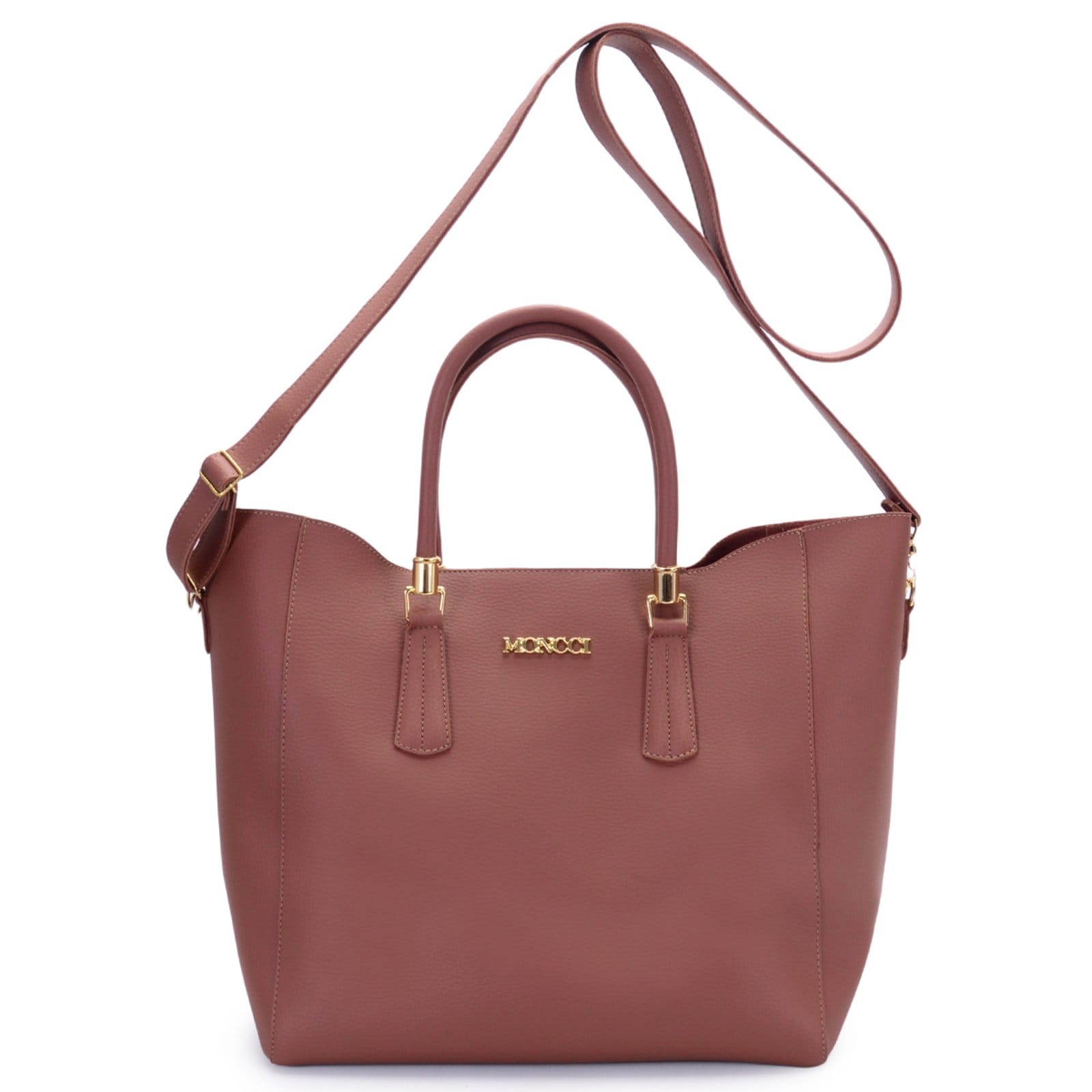 Vista 2 Bolsa grande feminina Valencia alça transversal para faculdade caderno notebook MONCCI caramelo