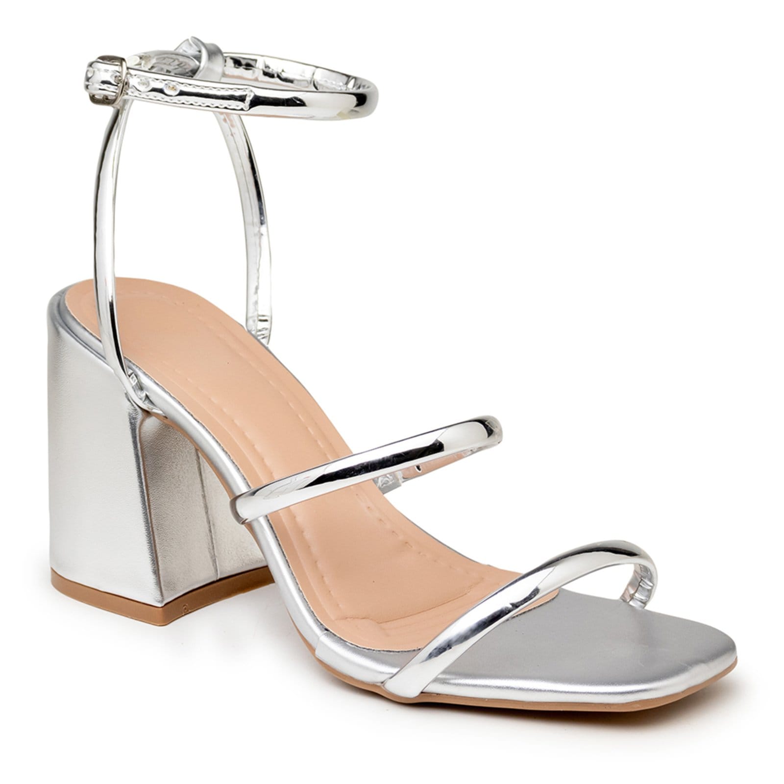 Sandália Feminina Salto Médio Com Tiras 12001 Napa