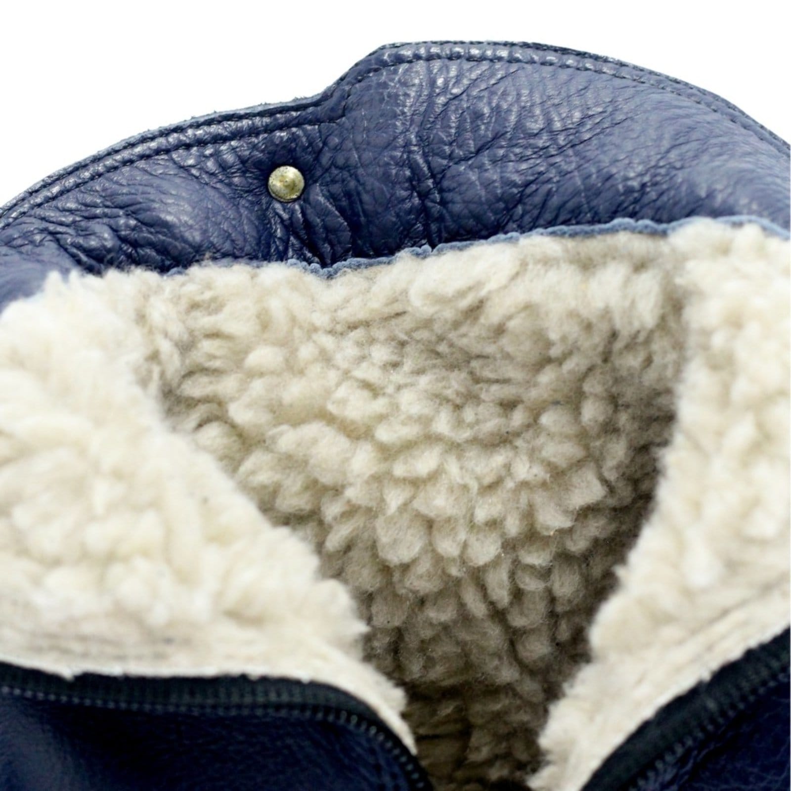 Vista 2 Bota Cano Curto Lã Sintética Couro Salto Salto 4 CM Bico Fino Spinelli azul