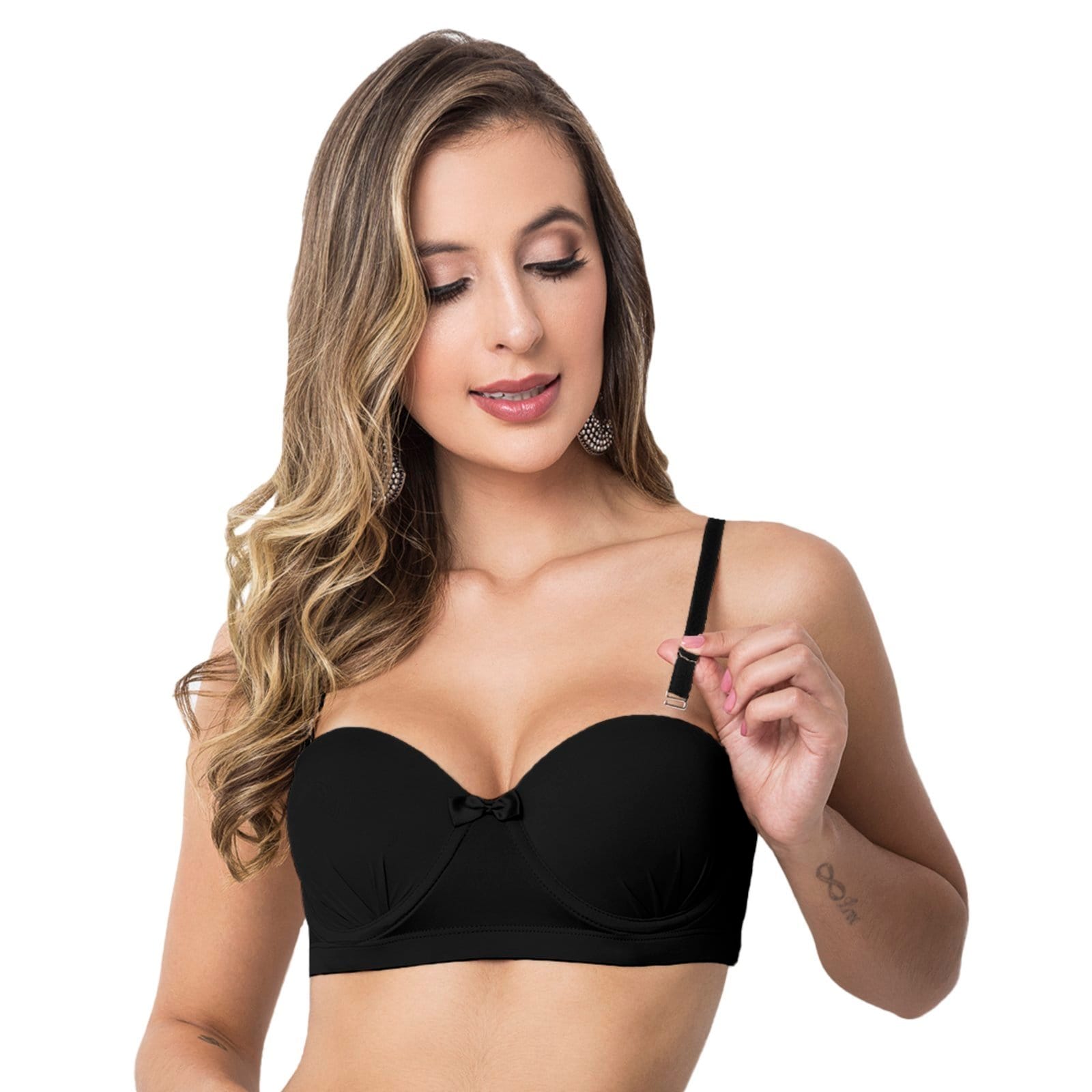 Soutien Gabi Lingerie com Bojo Lingerie Tomara que Caia Alças Removíveis Microfibra Sensual Feminina