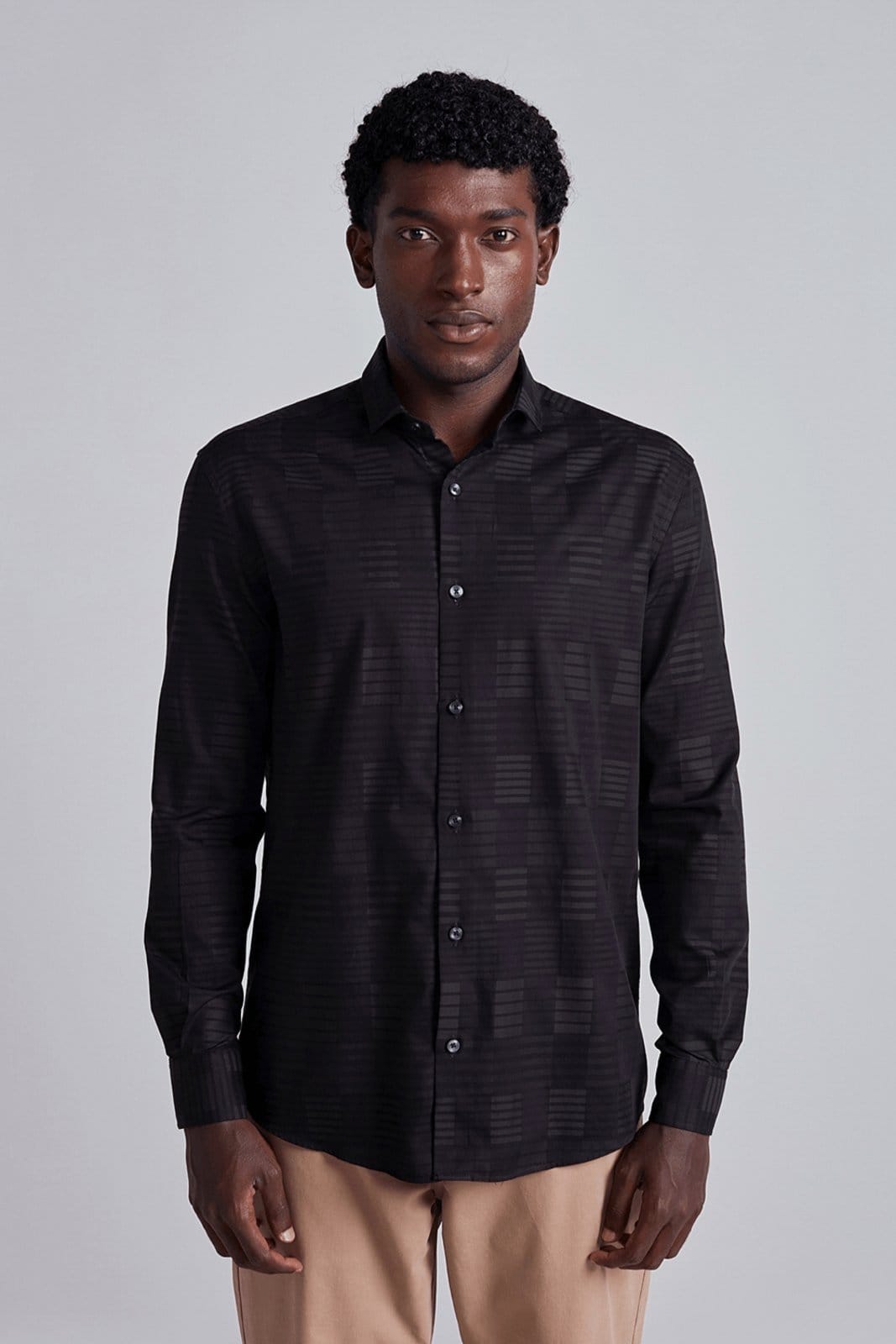 HIGHSTIL Camisa Comfort Listrada Oliva