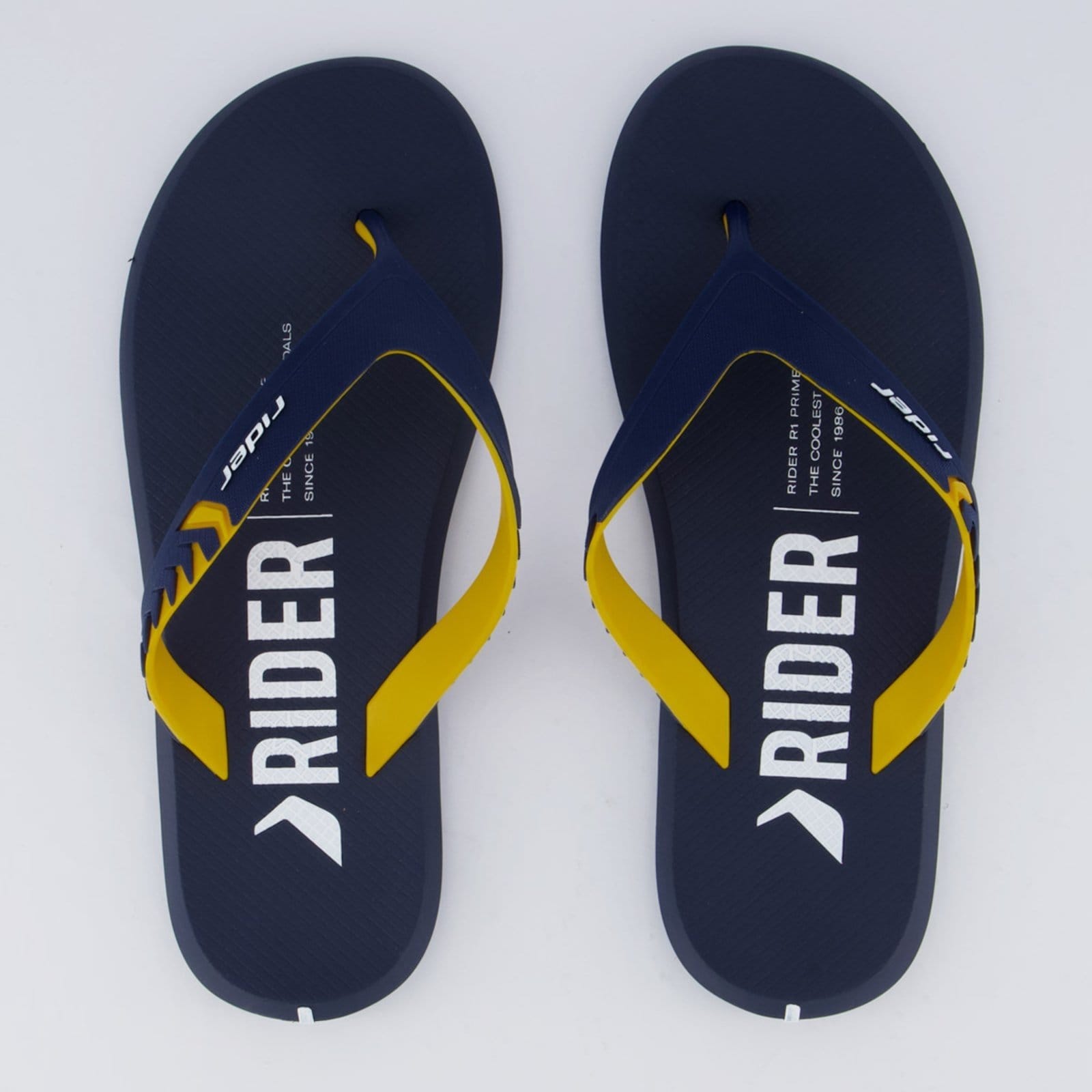 Chinelo Rider R1 Prime Marinho e Amarelo