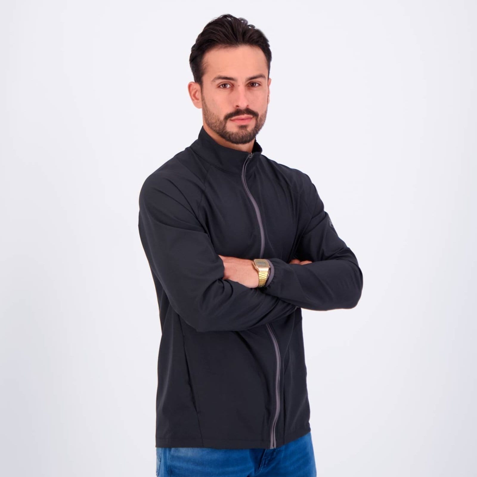 Vista 2 Jaqueta Fila Essential Floating Preta e Cinza Fila preto