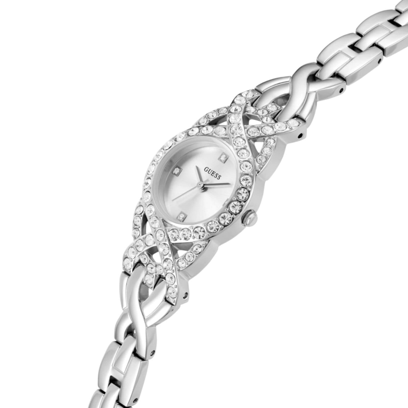 Vista 2 Relógio Guess Feminino Bracelete Cristais Guess prata