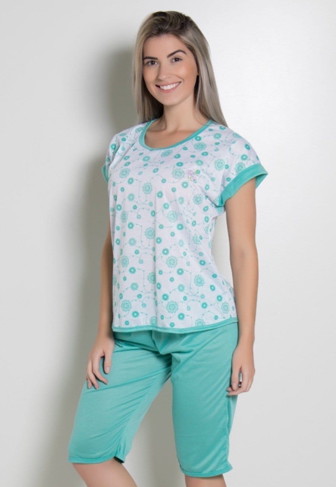 Vista 2 Pijama Linha Noite Pescador Piscina Linha Noite verde