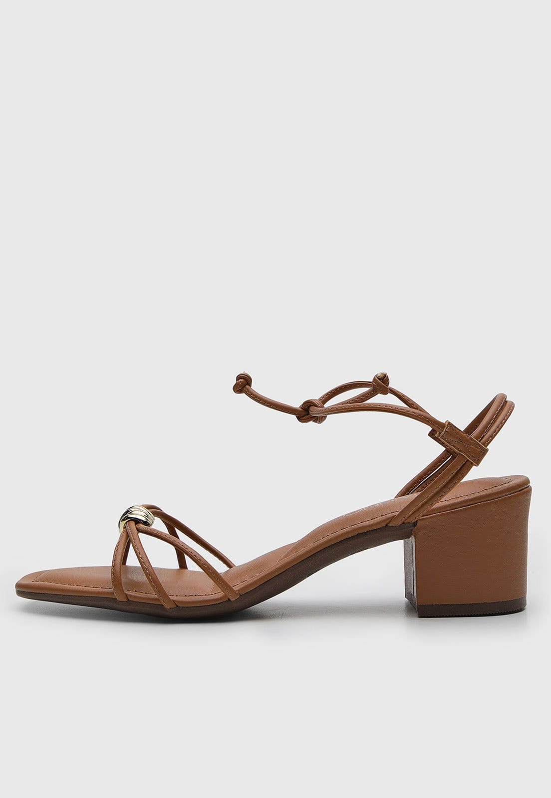 Sandália Feminina VIA UNO Salto Bloco Amarração