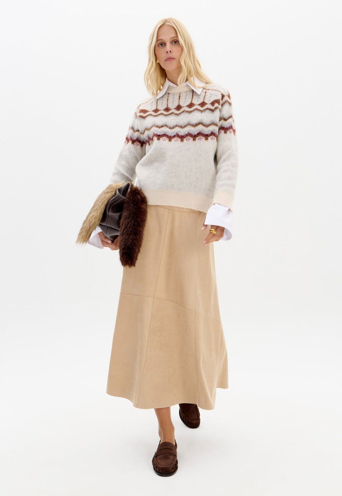 Vista 2 Suéter Feminino Lança Perfume Estampa Geométrica Off-White Lança Perfume off-white white