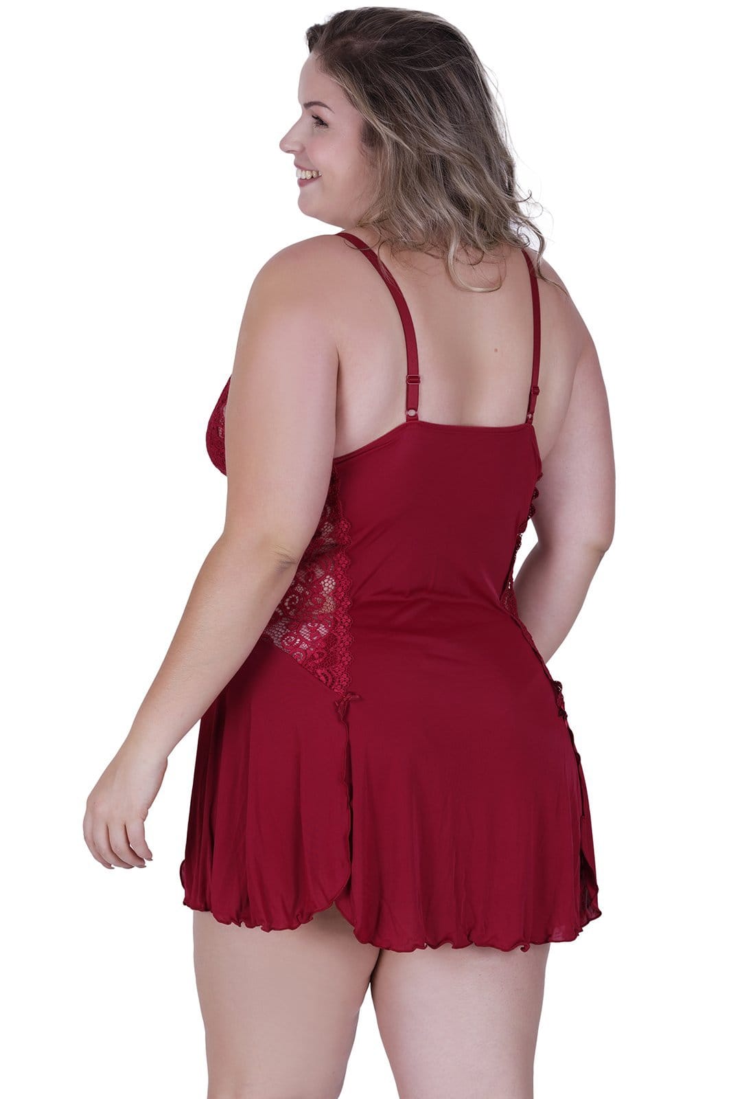 Vista 2 Camisola Namorada Plus Concept Lingerie Concept Lingerie vermelho
