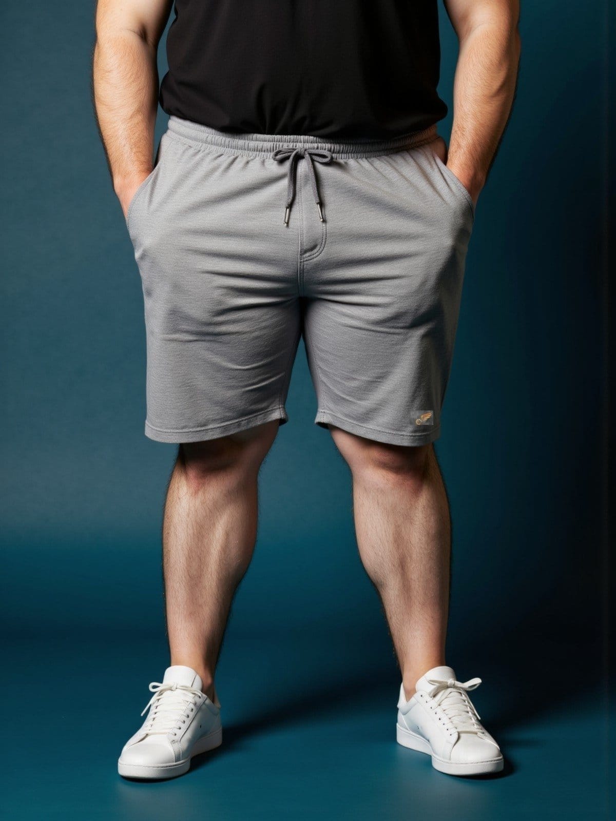 Vista 2 Bermuda de Moletom Plus Size Shorts de Tamanhos Grandes G2 G3 Debex cinza