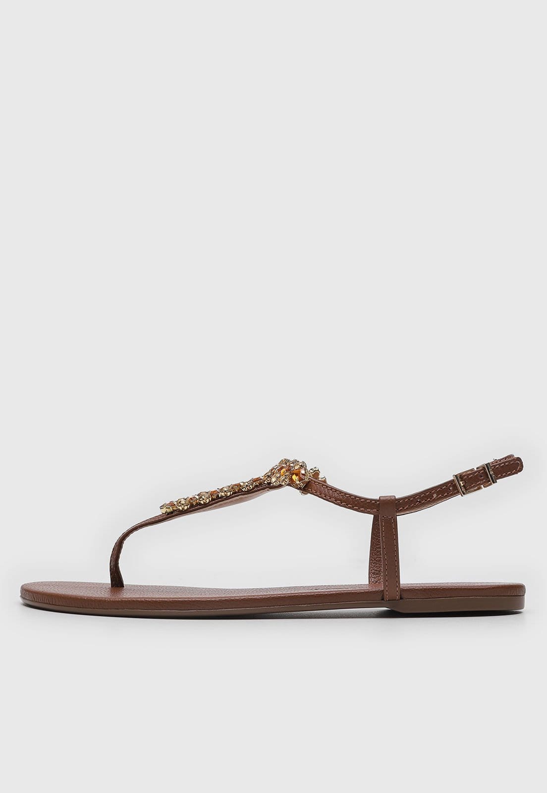 Vista principal Rasteira Feminina Jorge Bischoff Pedraria Jorge Bischoff marrom