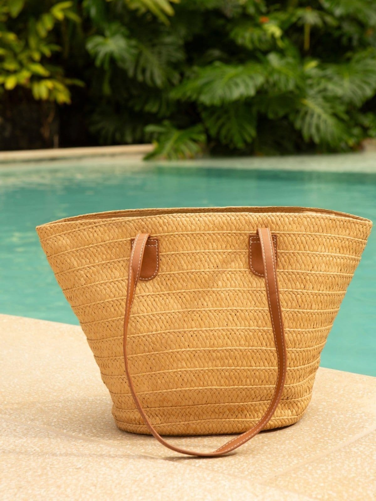 Vista principal Bolsa de Palha Sintética Natural Noruega Principessa bege natural