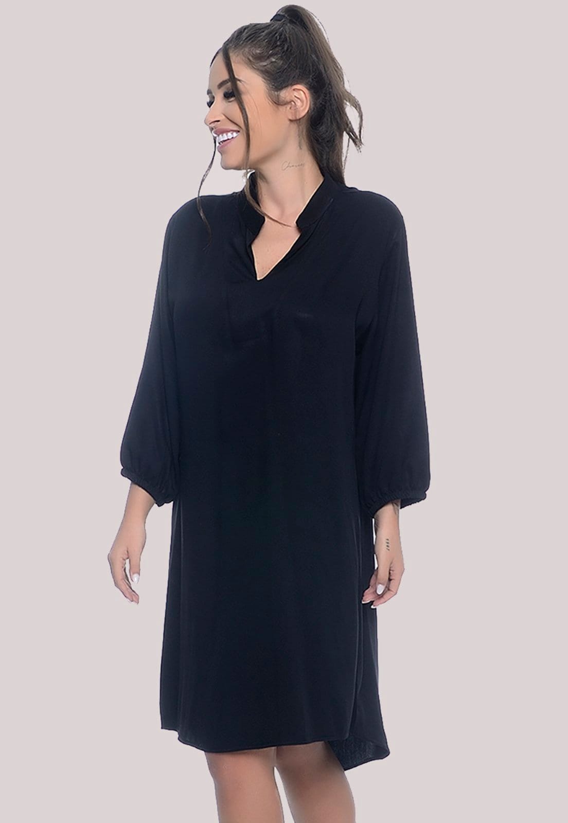 Vista 2 Vestido Chemise L B’Bonnie Dafne BBonnie preto