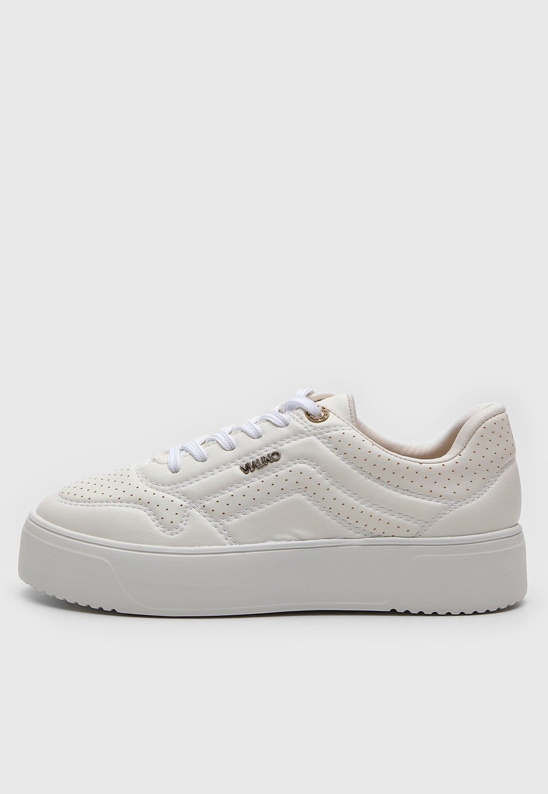 Vista principal Tênis Feminino Via Uno Detalhe Perfurado Off-White VIA UNO off-white white