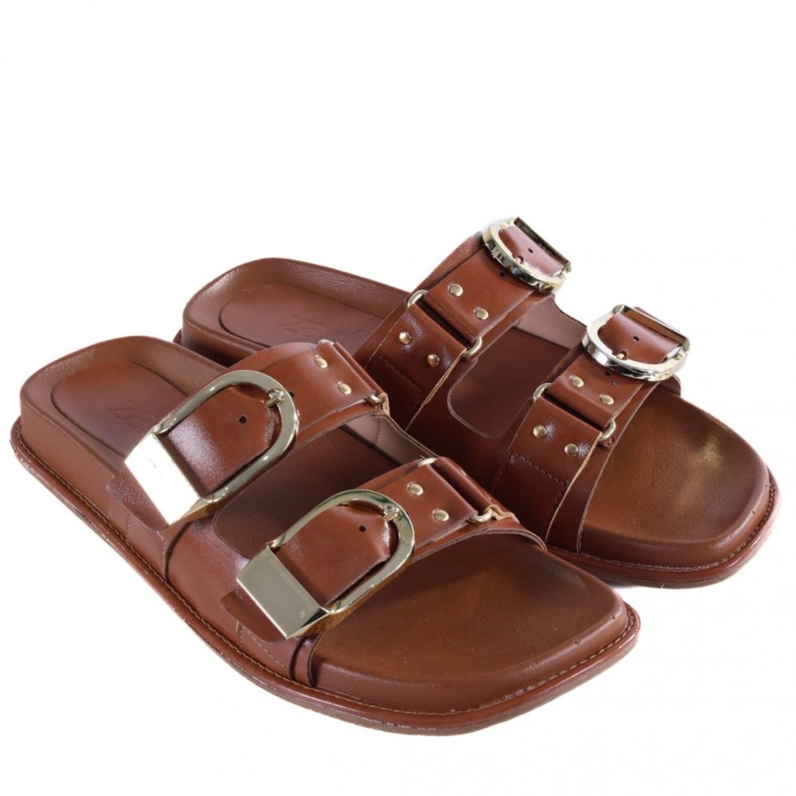 Vista 2 Papete Feminina Birk Zariff com Maxi Fivelas 50471-90894 Zariff Zariff caramelo