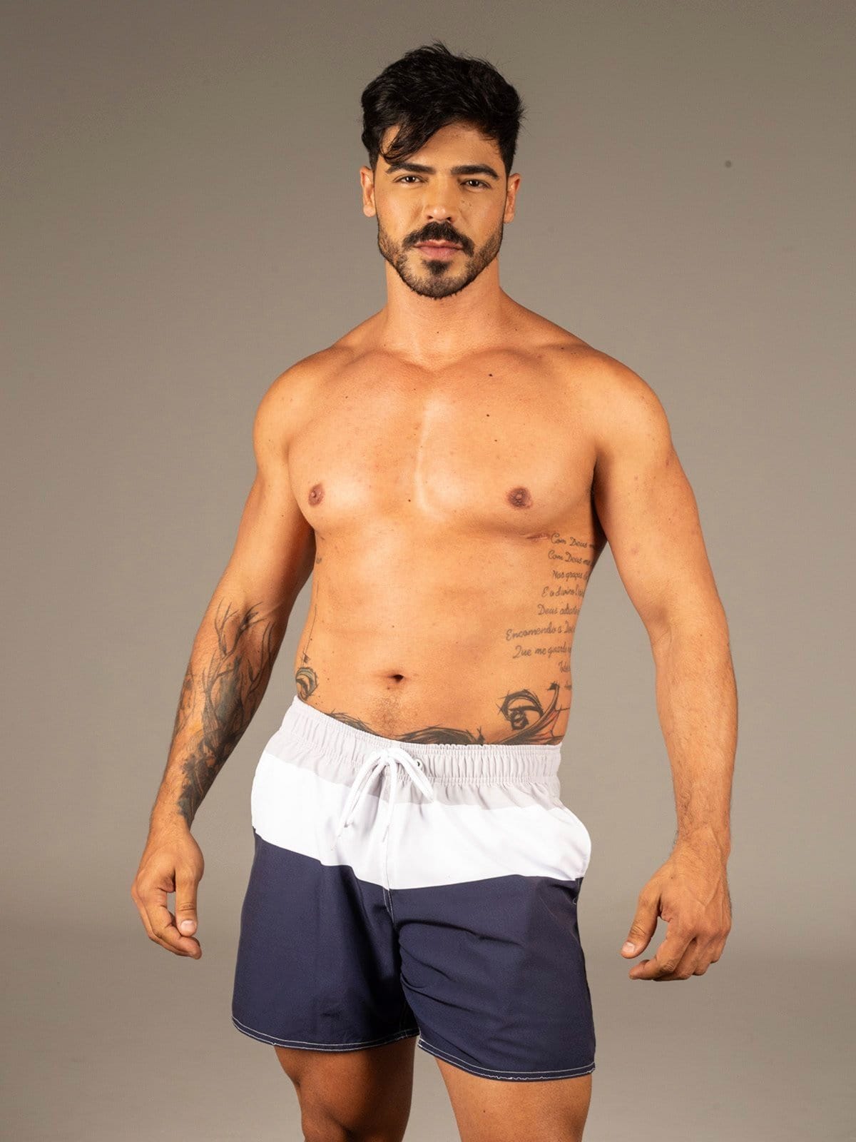 Vista 2 Short Bermuda Masculina Tactel Short Praia Mauricinho Street Dulk azul