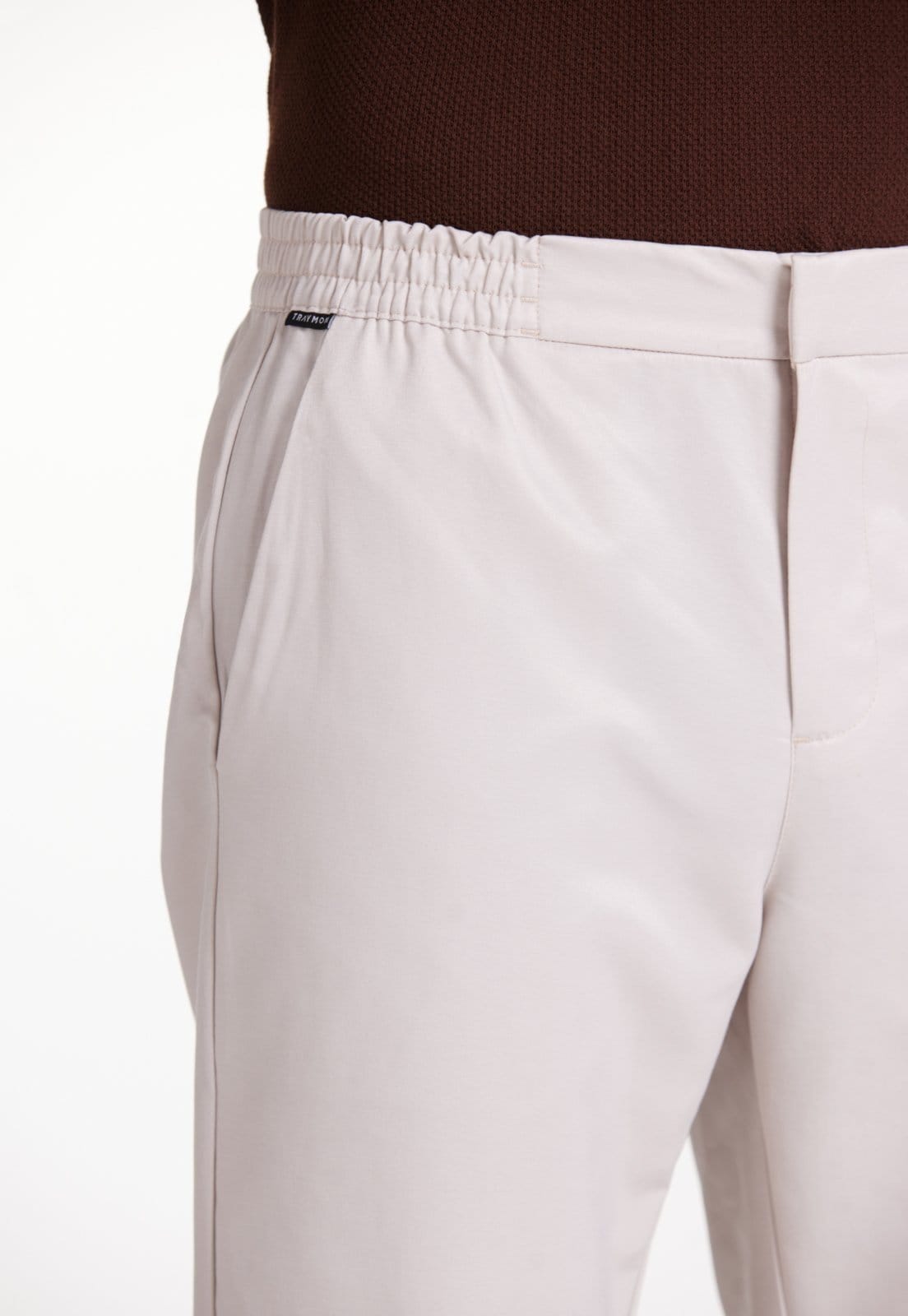 Vista 2 Calça Alfaiataria Com Elástico Traymon Gelo Traymon bege
