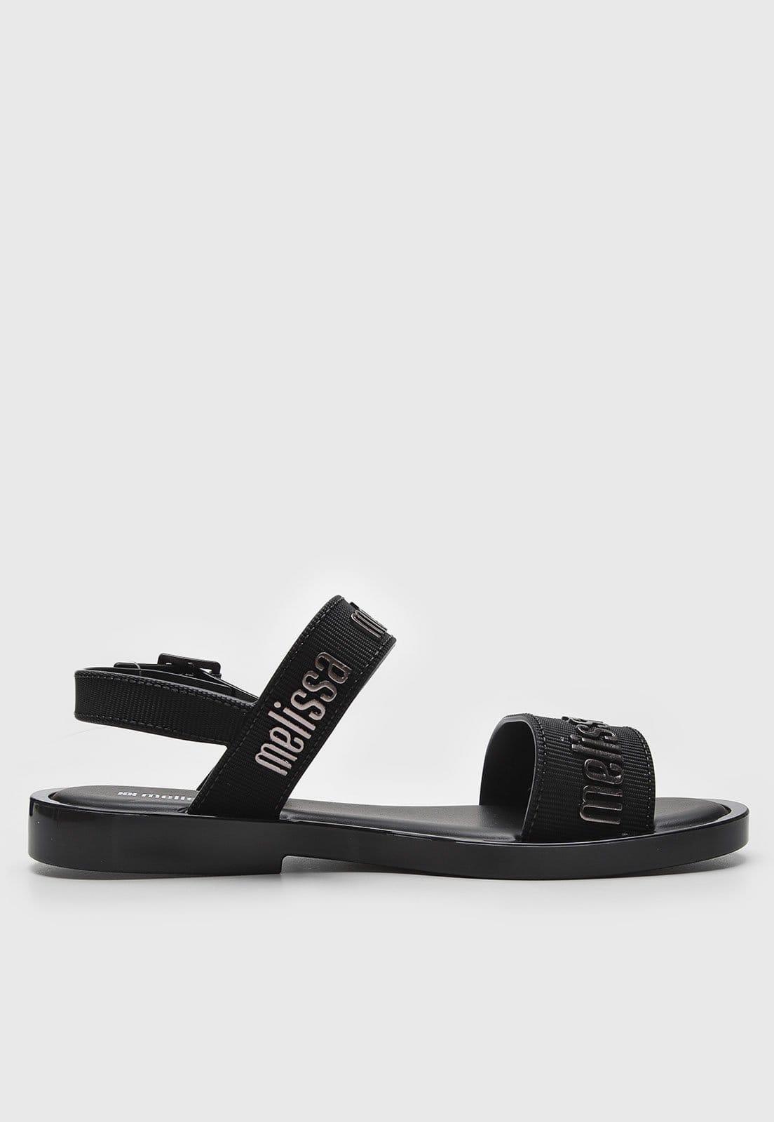Vista 2 Rasteira Melissa Mar M-Lover Preta Melissa preto