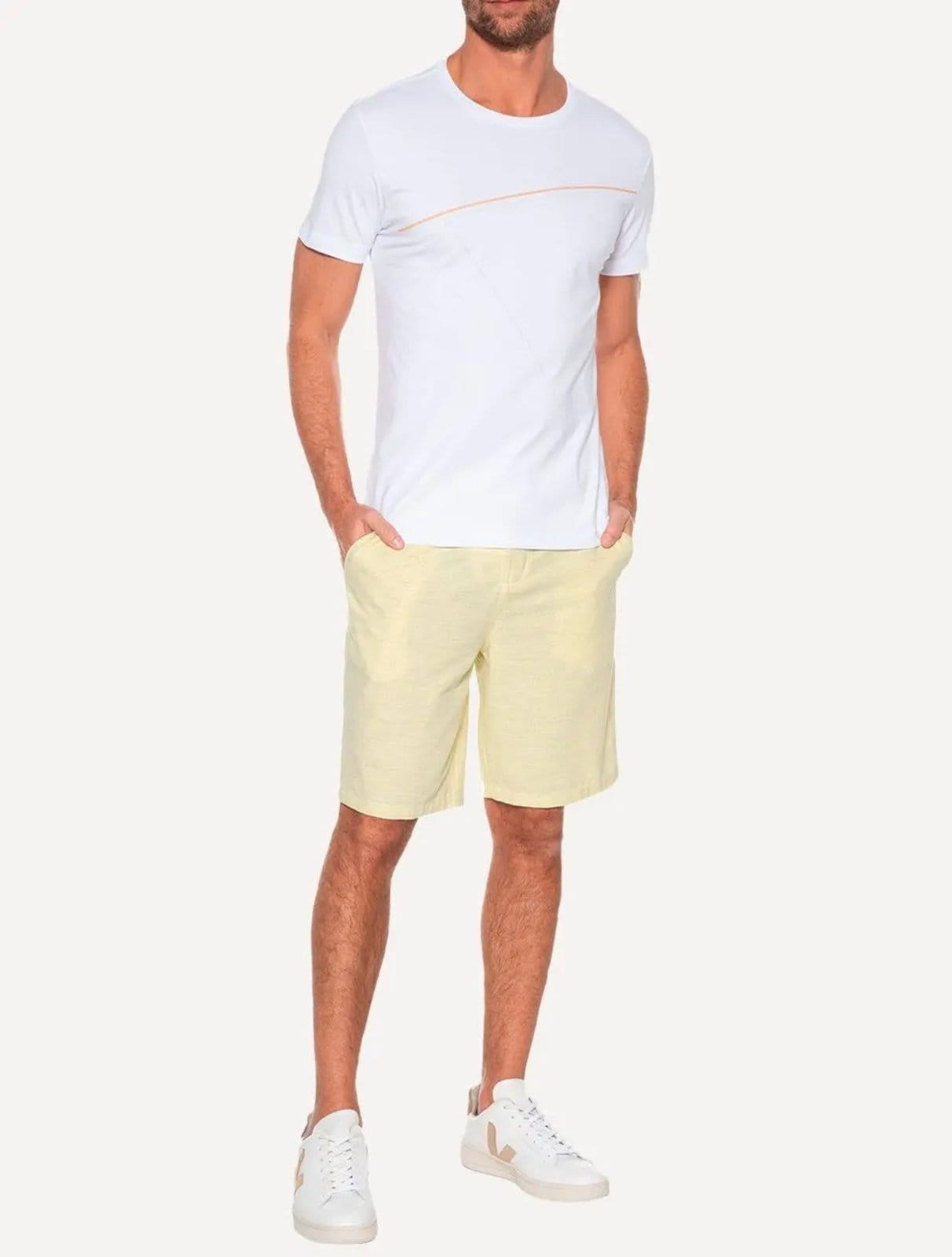 Vista principal Bermuda Aramis Masculina Chino Flame Mescla Aramis amarelo