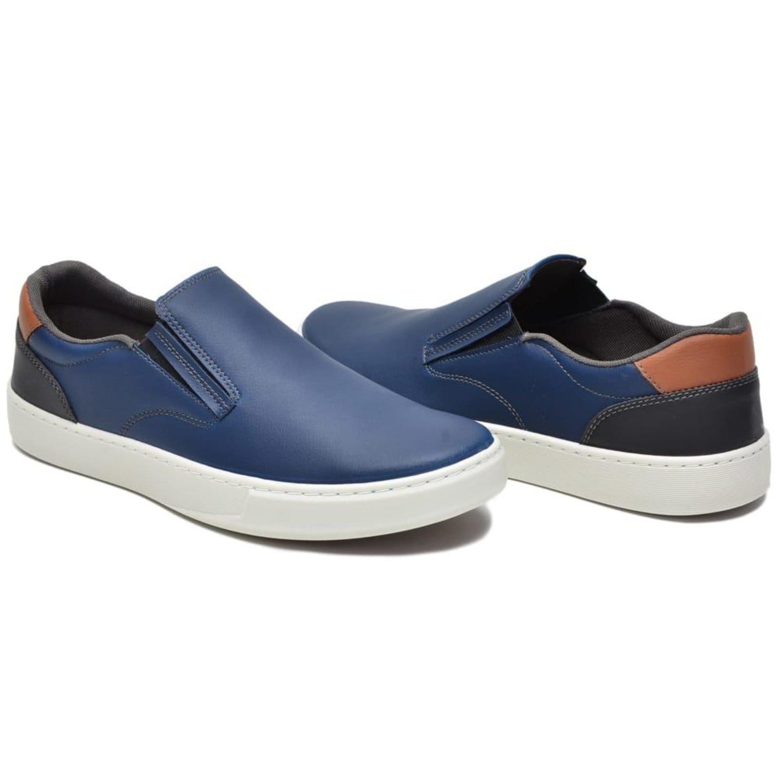 Vista 2 Sapatênis Masculino A. Andrade Tênis Slip On Casual Esporte Fino Urbano Conforto Anna Andrade azul marinho