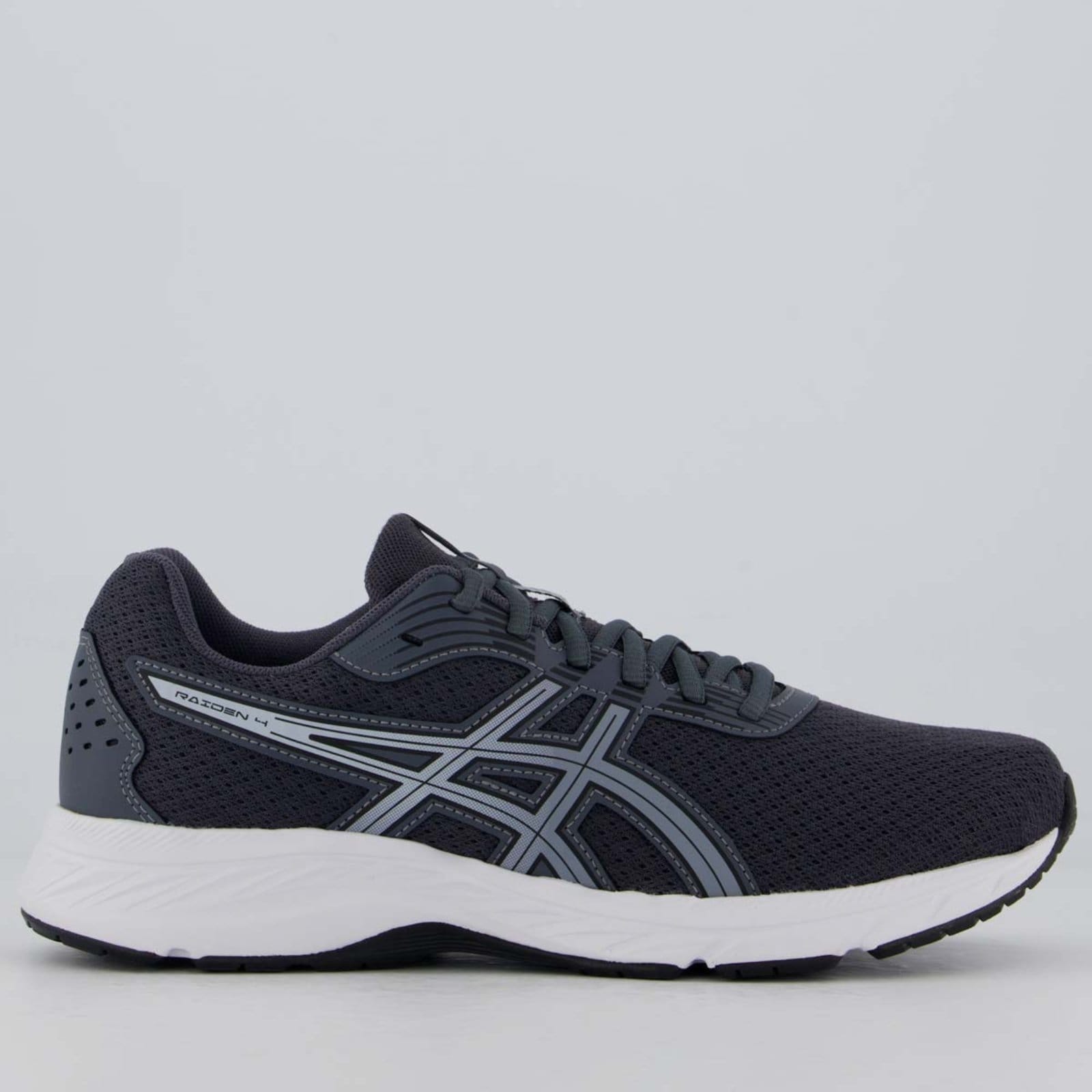 Vista principal Tênis Asics Raiden 4 Cinza ASICS preto
