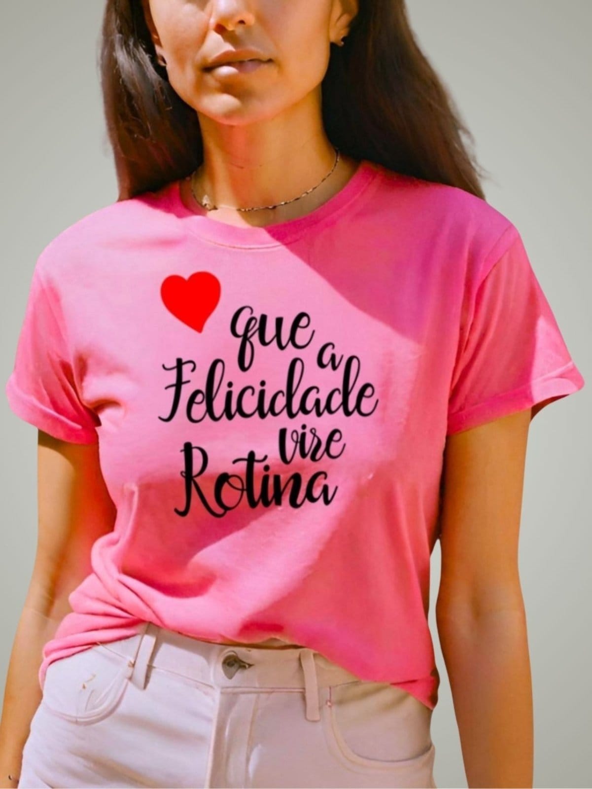 Camiseta Feminina GuGi T-shirt Que a Felicidade Vire Rotina