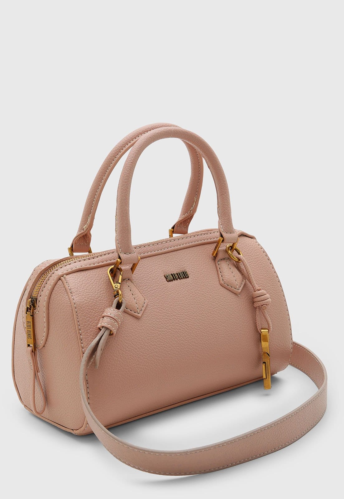 Vista 2 Bolsa Média Feminina Santa Lolla Texturizada Claro Santa Lolla rosa
