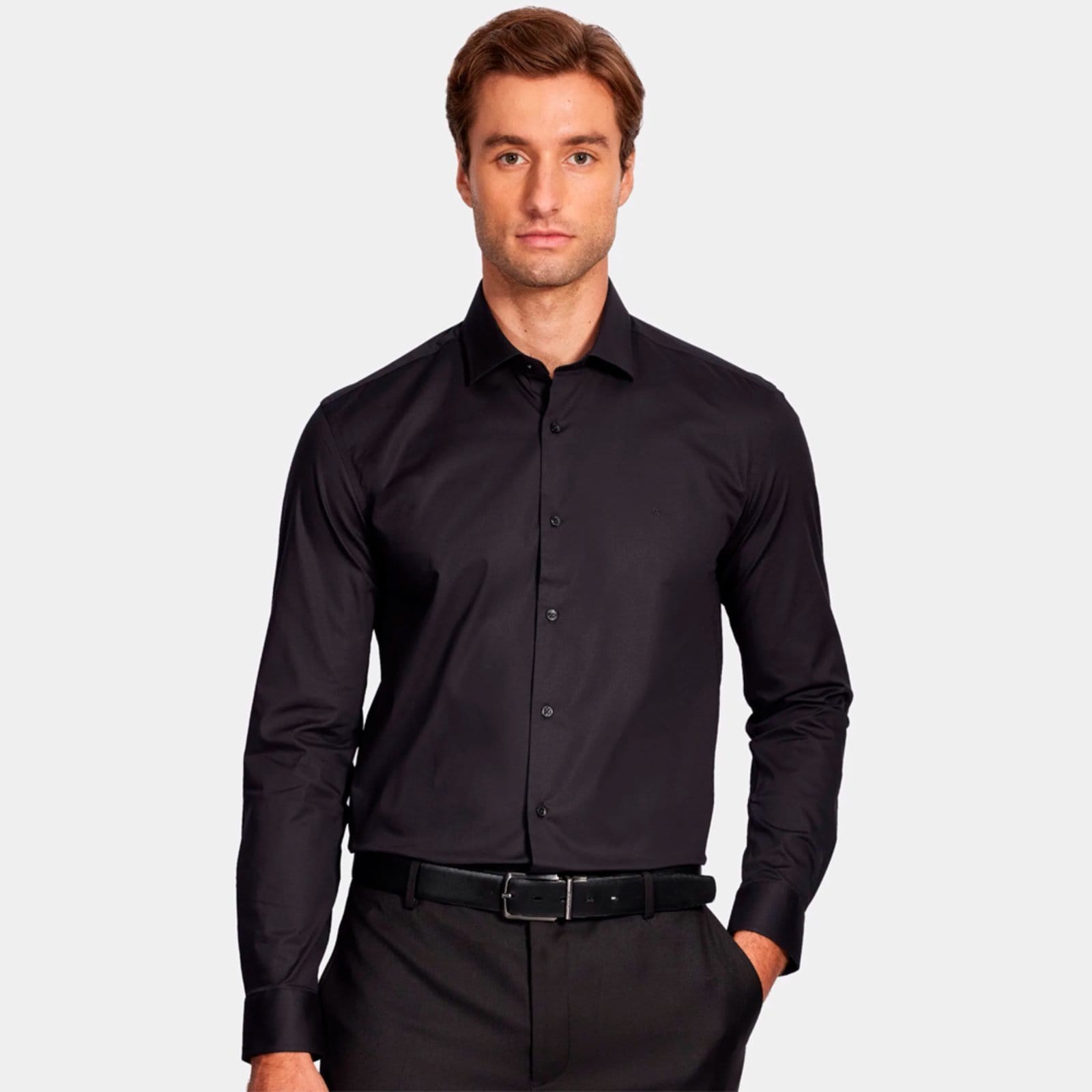 Vista principal Camisa Aramis Slim Tricoline Stretch Pr26 Masculino Aramis preto