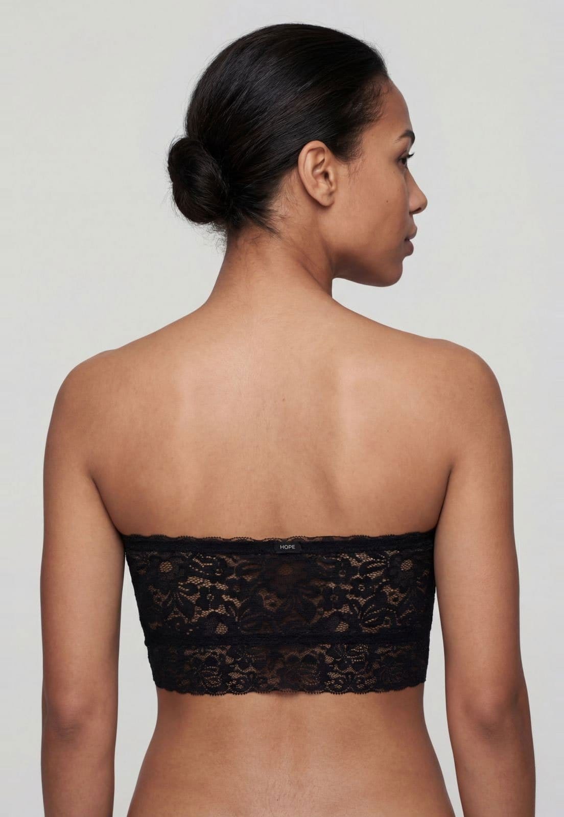 Vista 2 Sutiã Faixa Feminino Hope Bojo Removível Renda Preta Hope preto