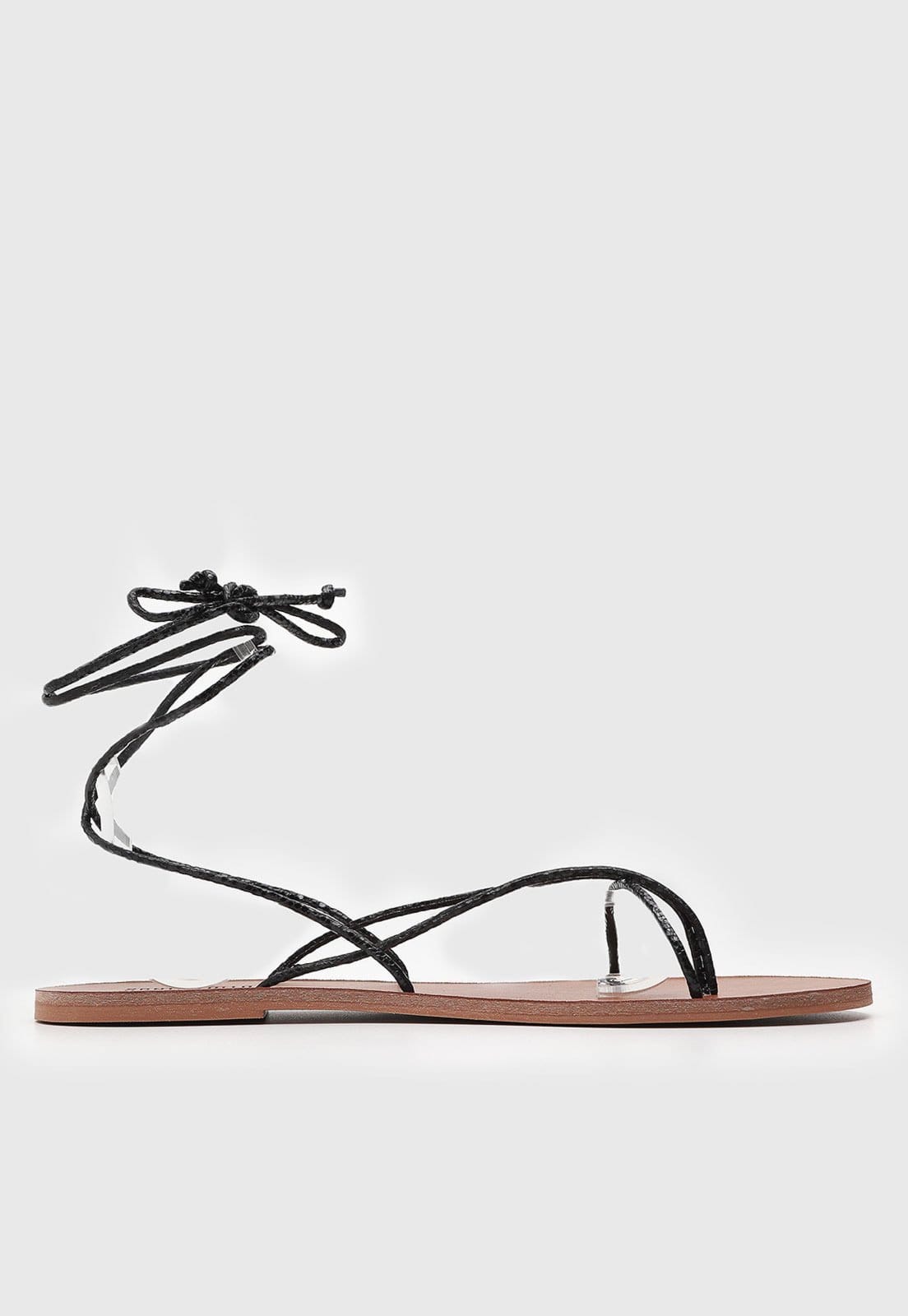 Vista 2 Rasteira Feminina Santa Lolla Fechada Amarração Preta Santa Lolla preto