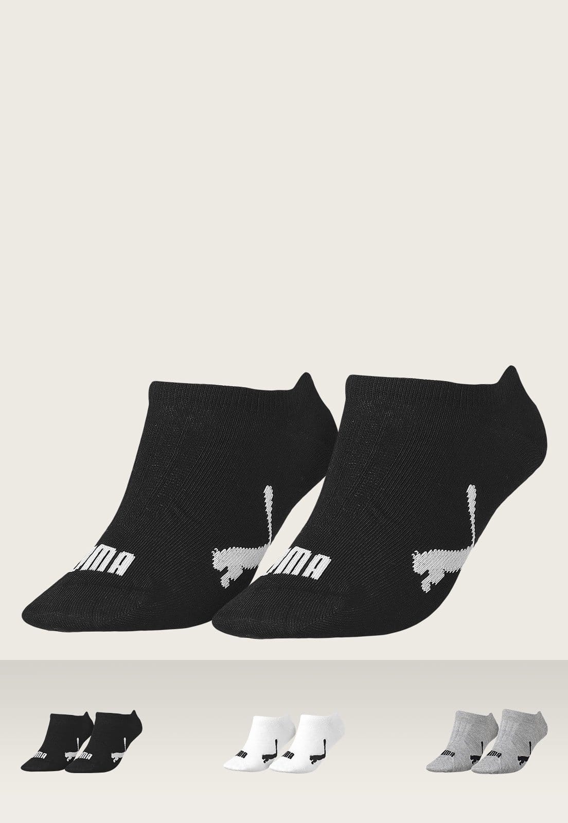 Vista principal Kit 3pçs Meia Puma Sapatilha Esportiva Preta Puma preto