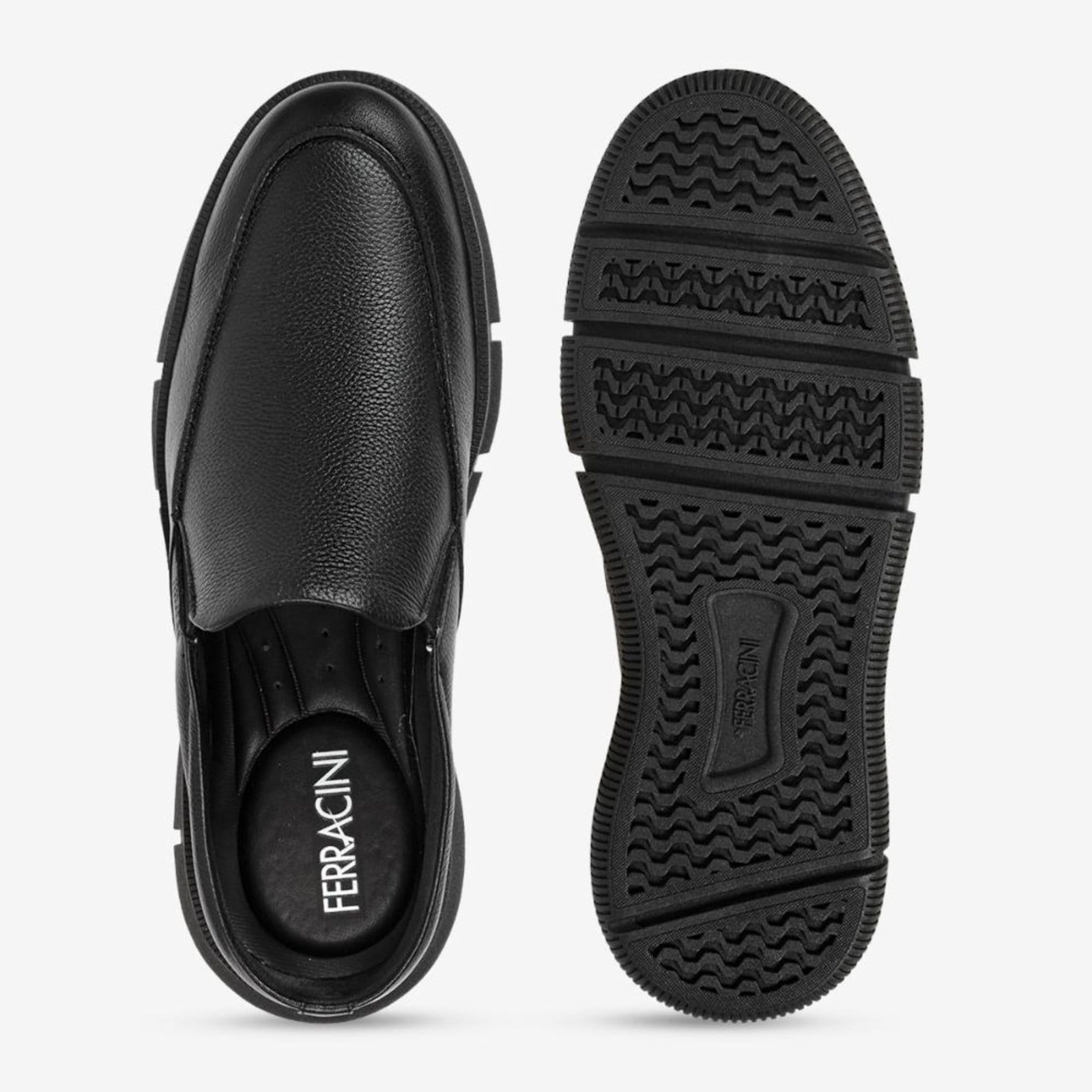 Vista 2 Mule Masculino Gante Ferracini em Couro Confortável FERRACINI preto