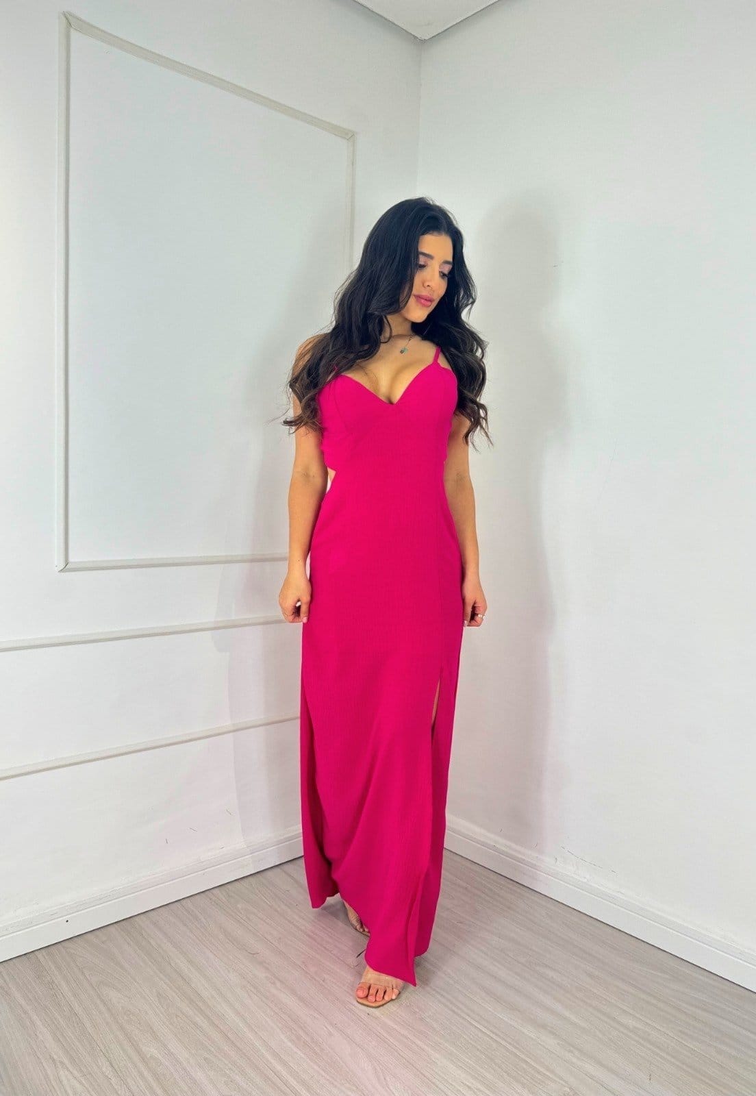 Vestido de Verão Midi Khloe Abertura Viscolinho com Fenda NEW - 2