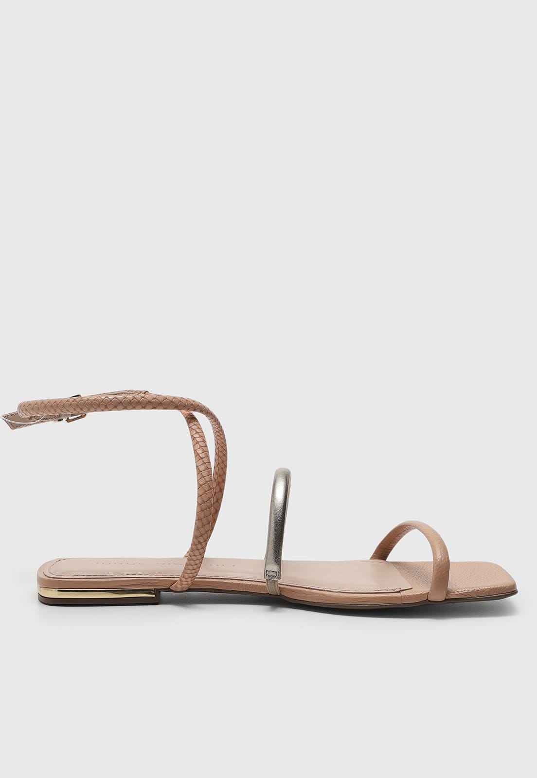 Vista 2 Sandália Feminina Jorge Bischoff Tiras Metálicas Jorge Bischoff nude