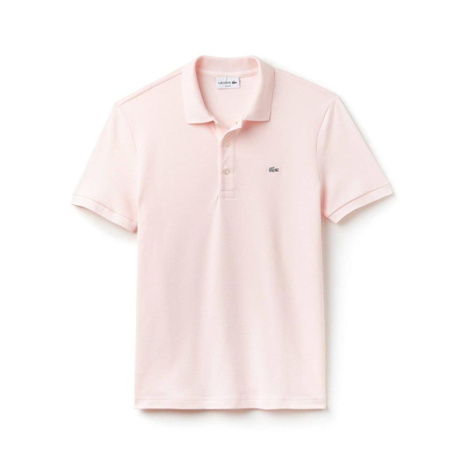 Vista principal Camisa Polo Lacoste Slim Fit Masculina em Petit Lacoste rosa