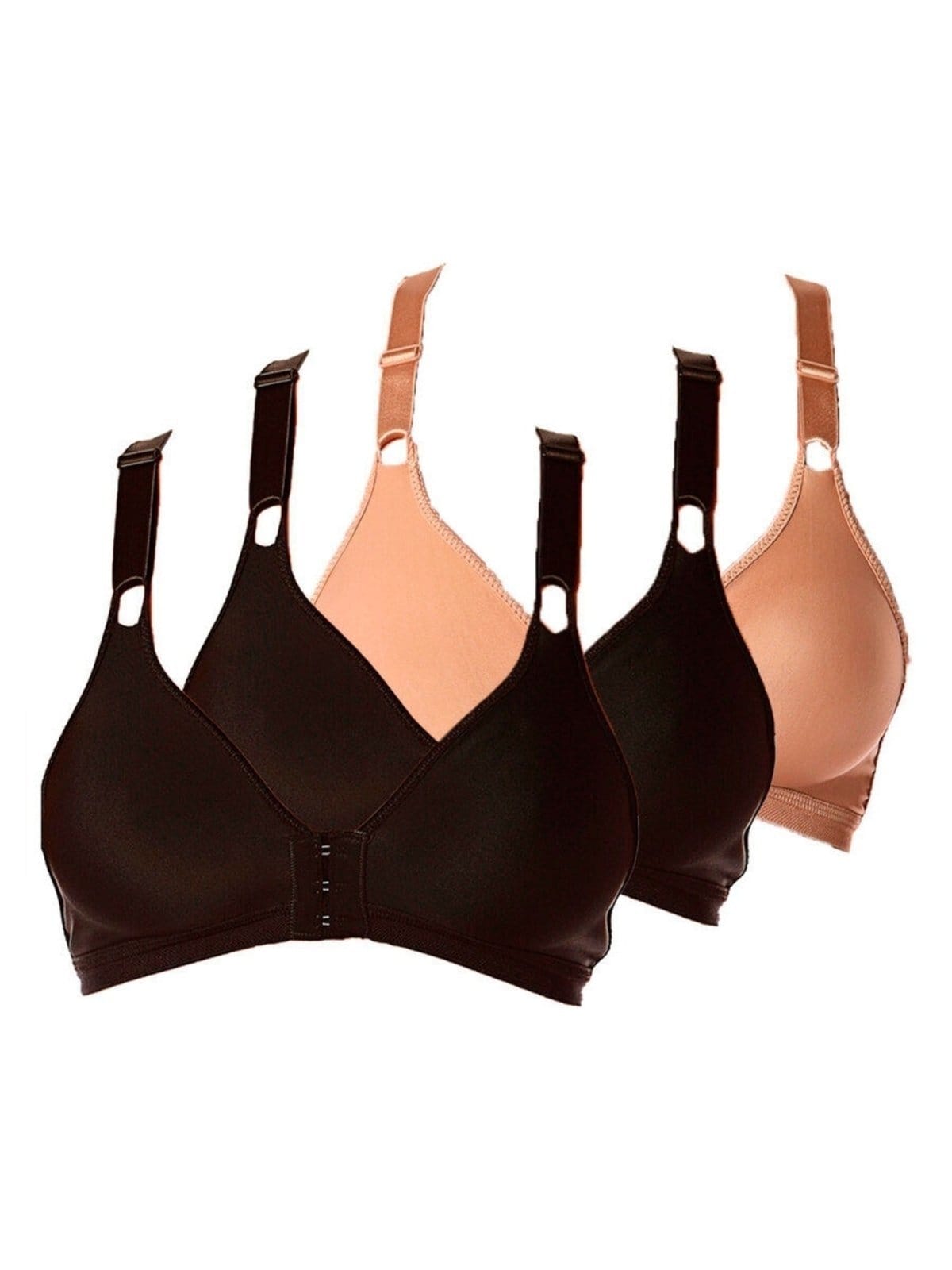 Vista principal Kit com 3 Sutiãs Sustentação Olimpo Control Demillus 61818 Taça B Demillus preto