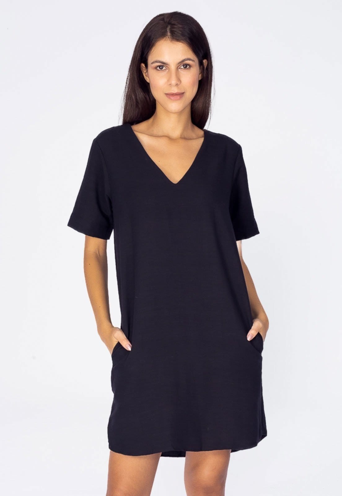 Vestido Amazonia Vital Chemise Curto Viscose Jabuti com Bolso