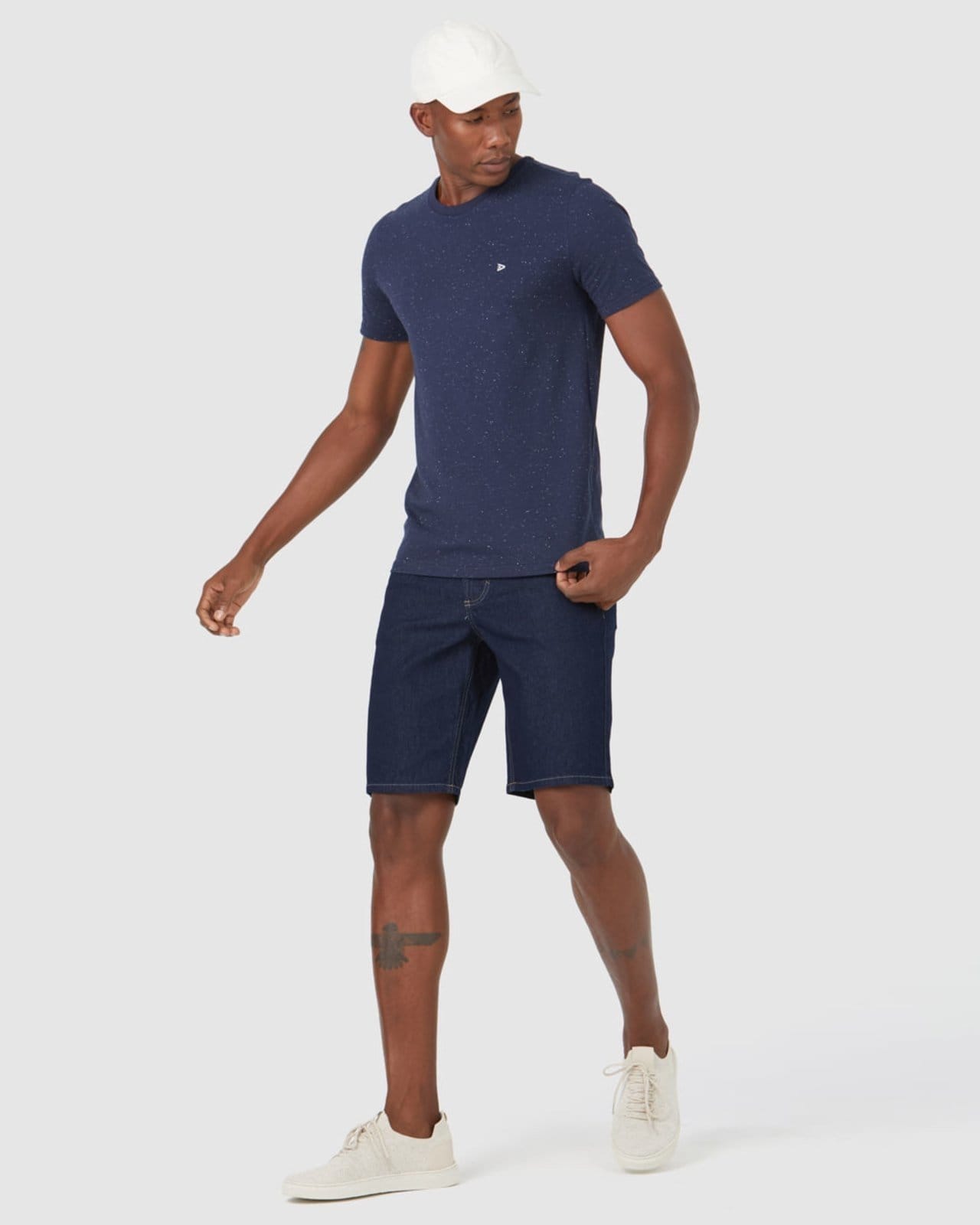 Vista 2 Bermuda Masculina Tradicional Cintura Média Em Jeans Com Elastano Malwee azul