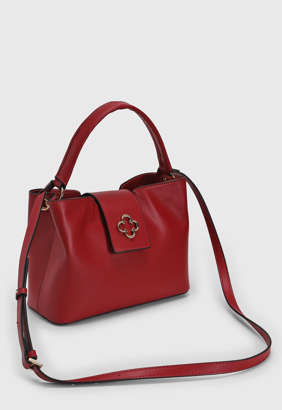 Vista 2 Bolsa Feminina Capodarte Média Emblema Dourado Vermelha Capodarte vermelho