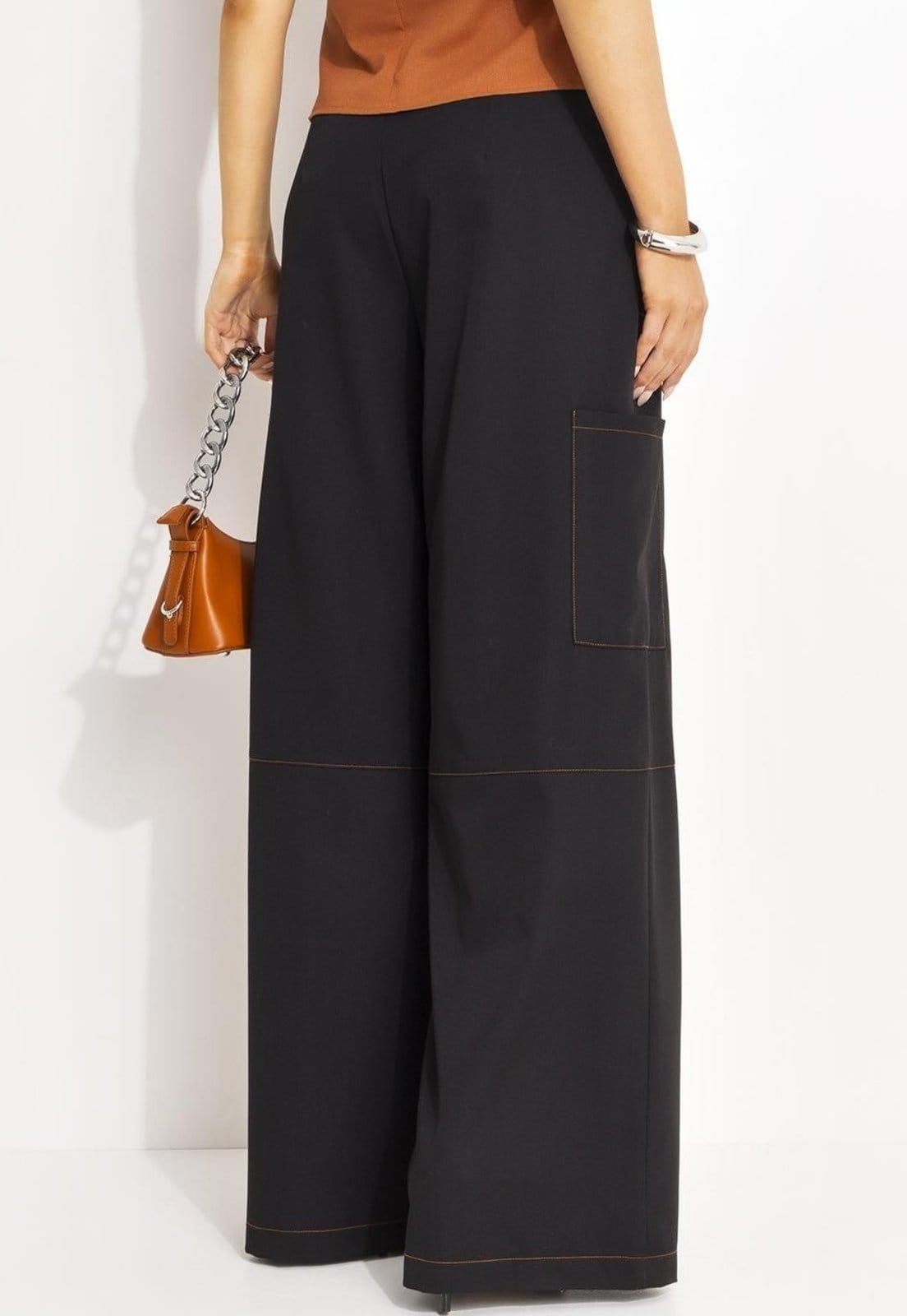 Vista 2 Calça Em Alfaiataria Quintess preto