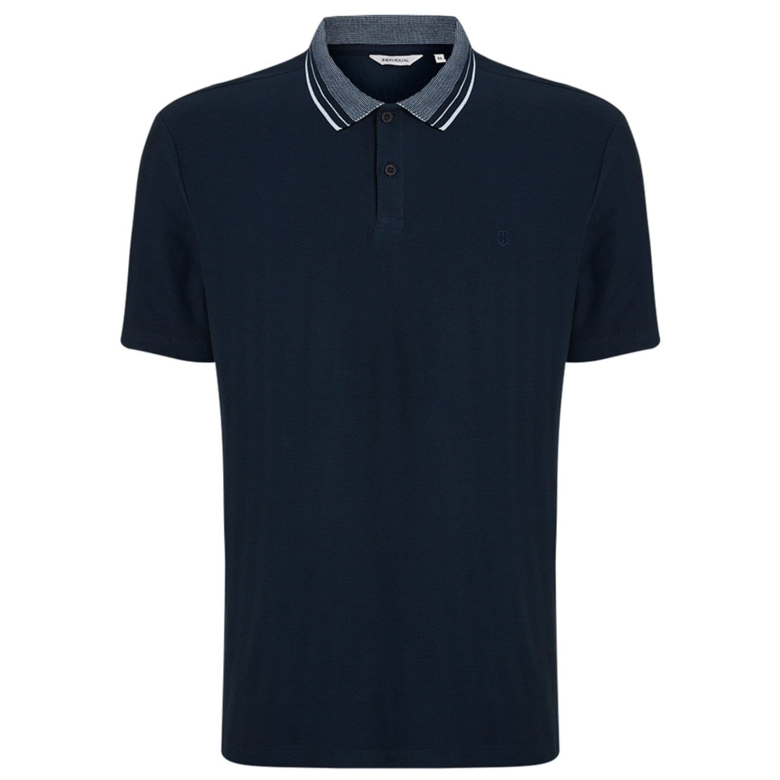 Camisa Polo Individual Maquinetada Ou25 Marinho Masculino