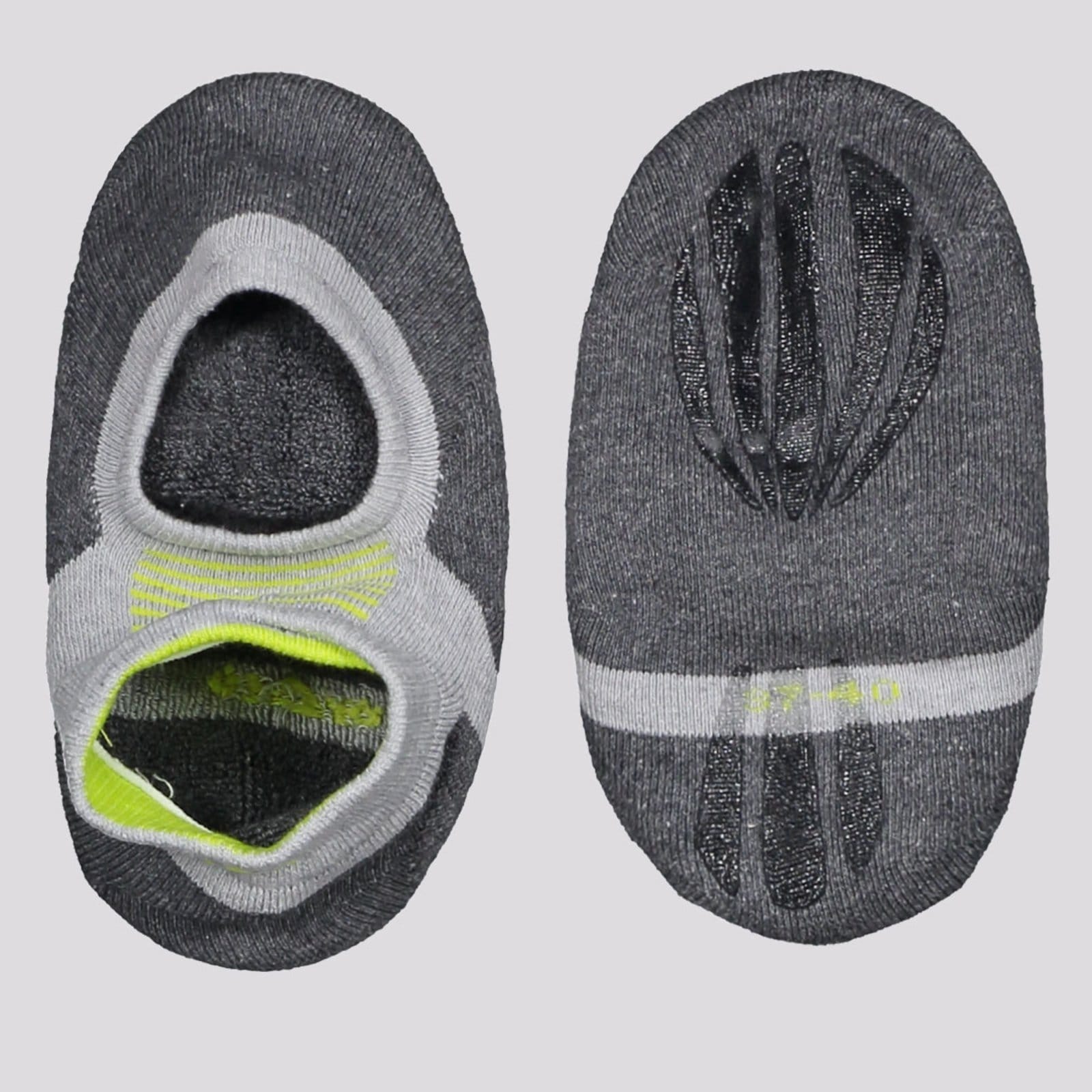 Vista 2 Meia Lupo Performance Sapatilha Pilates Feminina Cinza e Verde Lupo cinza verde