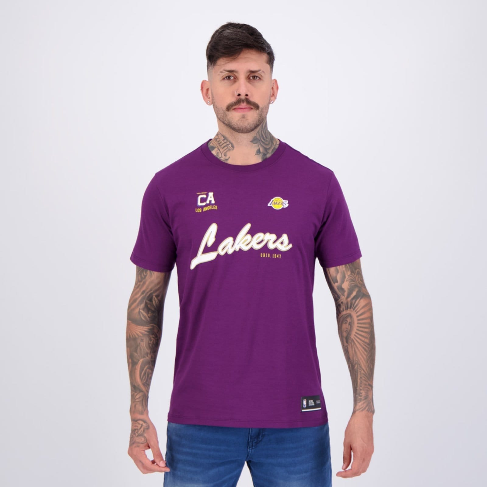 Camiseta NBA Los Angeles Lakers Big Logo Roxa