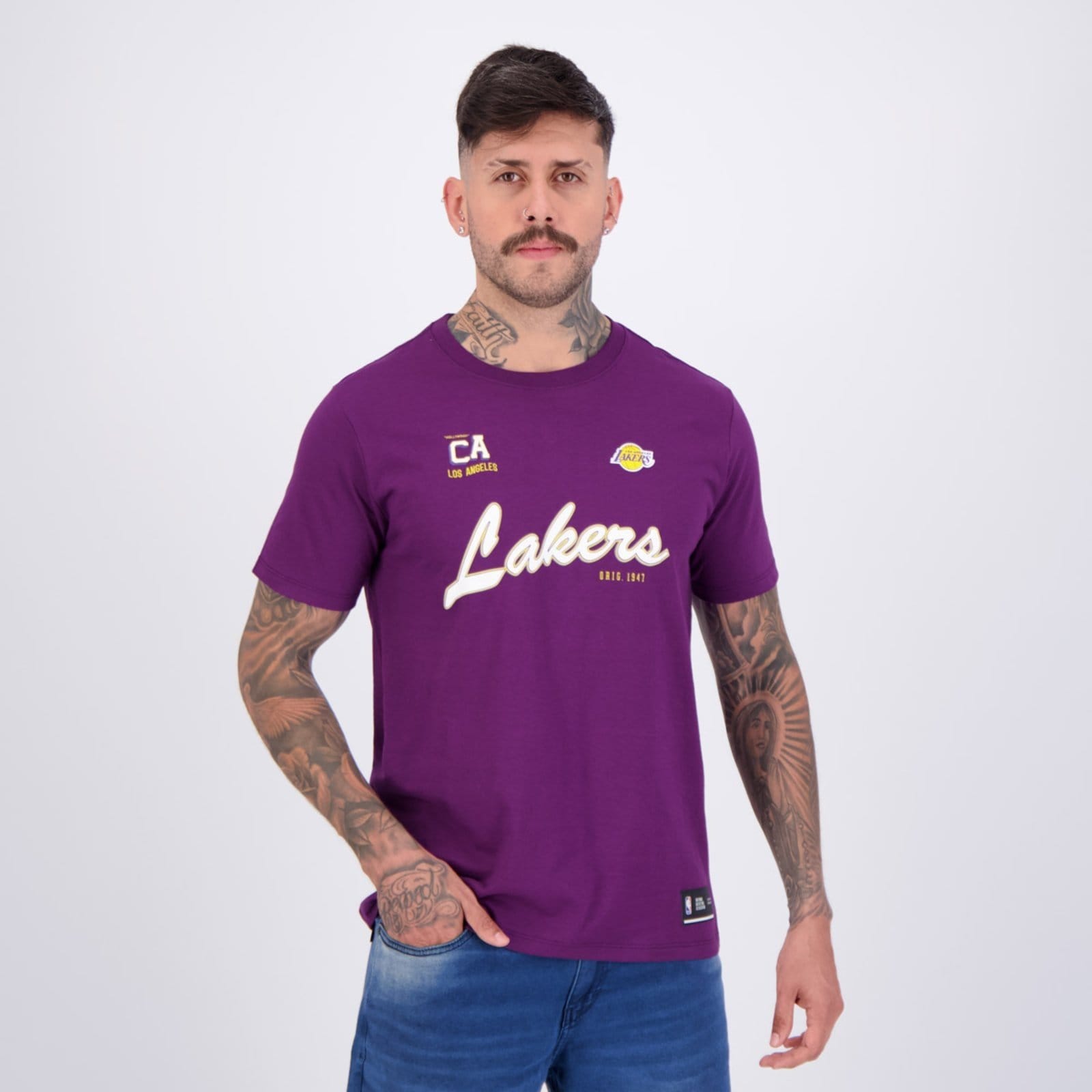 Vista 2 Camiseta NBA Los Angeles Lakers Big Logo Roxa NBA roxo